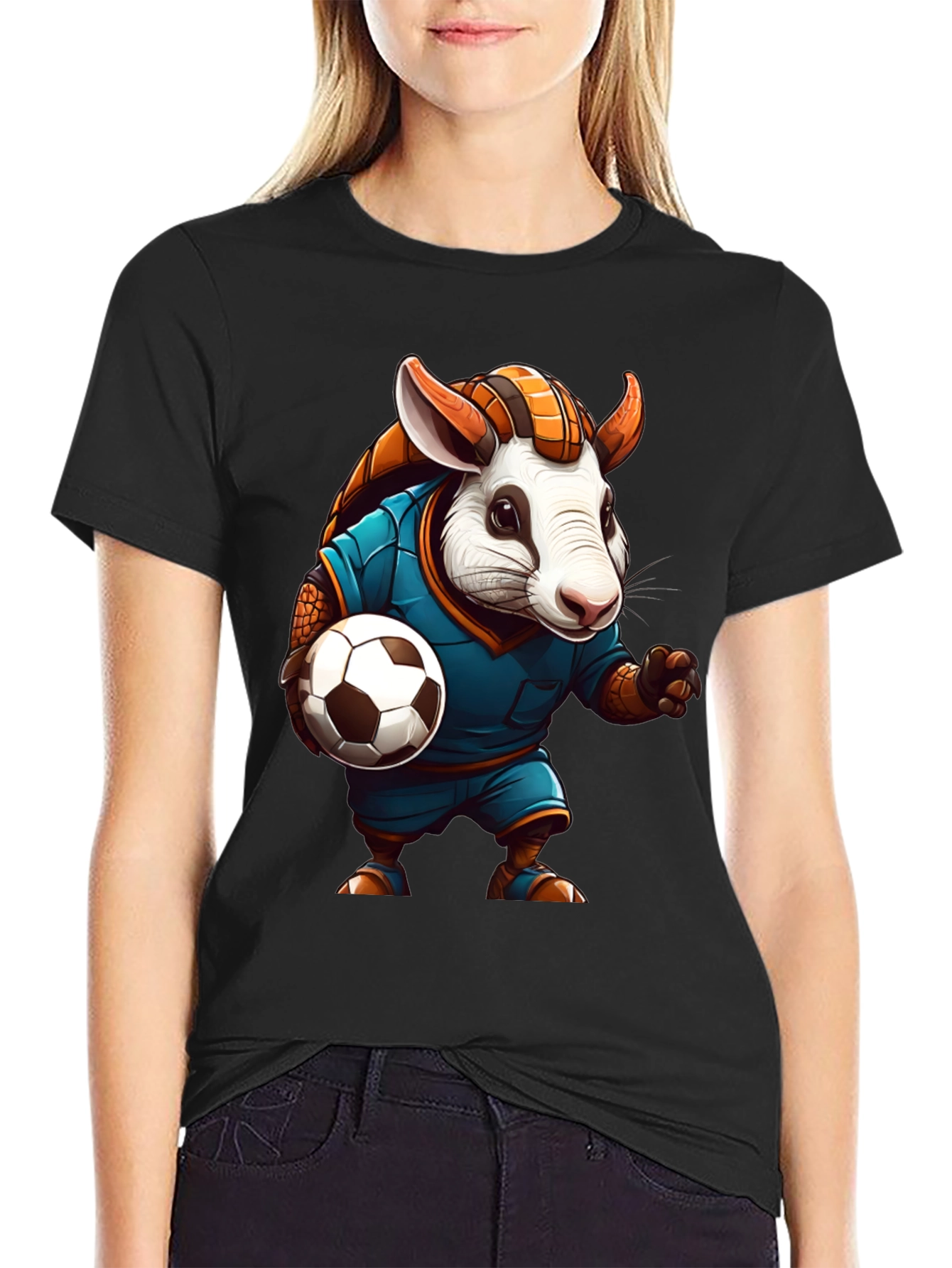 Armadillo Soccer T-Shirt: Playful Animal Design