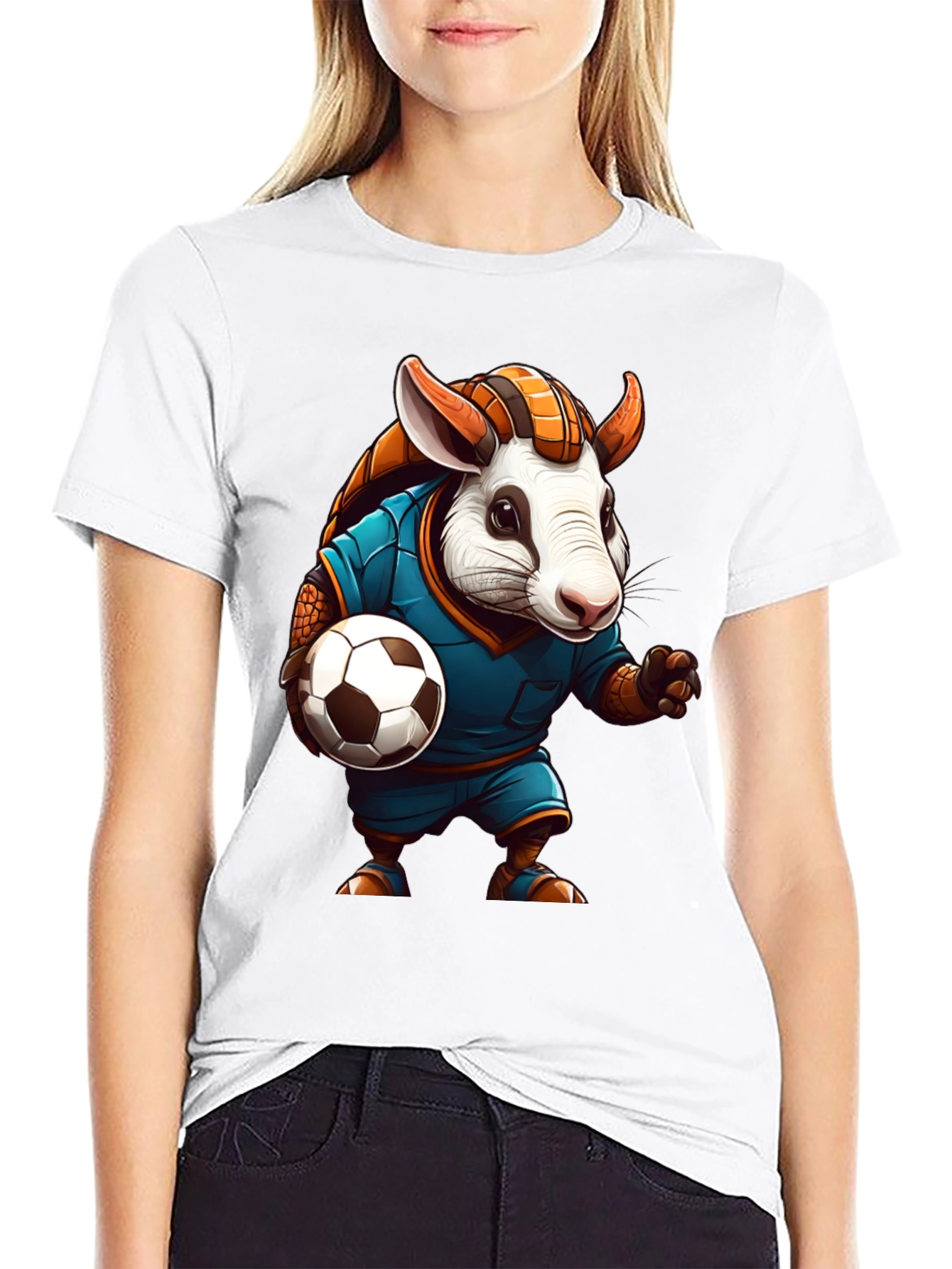 Armadillo Soccer T-Shirt: Playful Animal Design