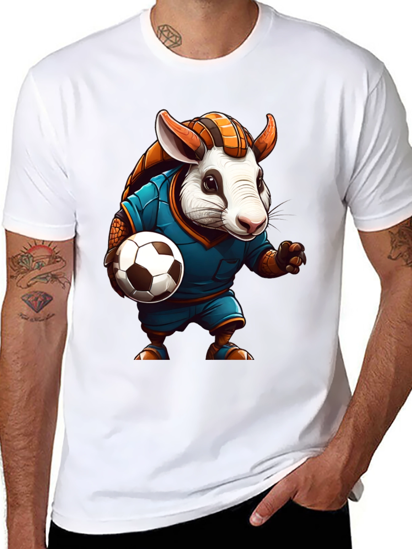 Armadillo Soccer T-Shirt: Playful Animal Design