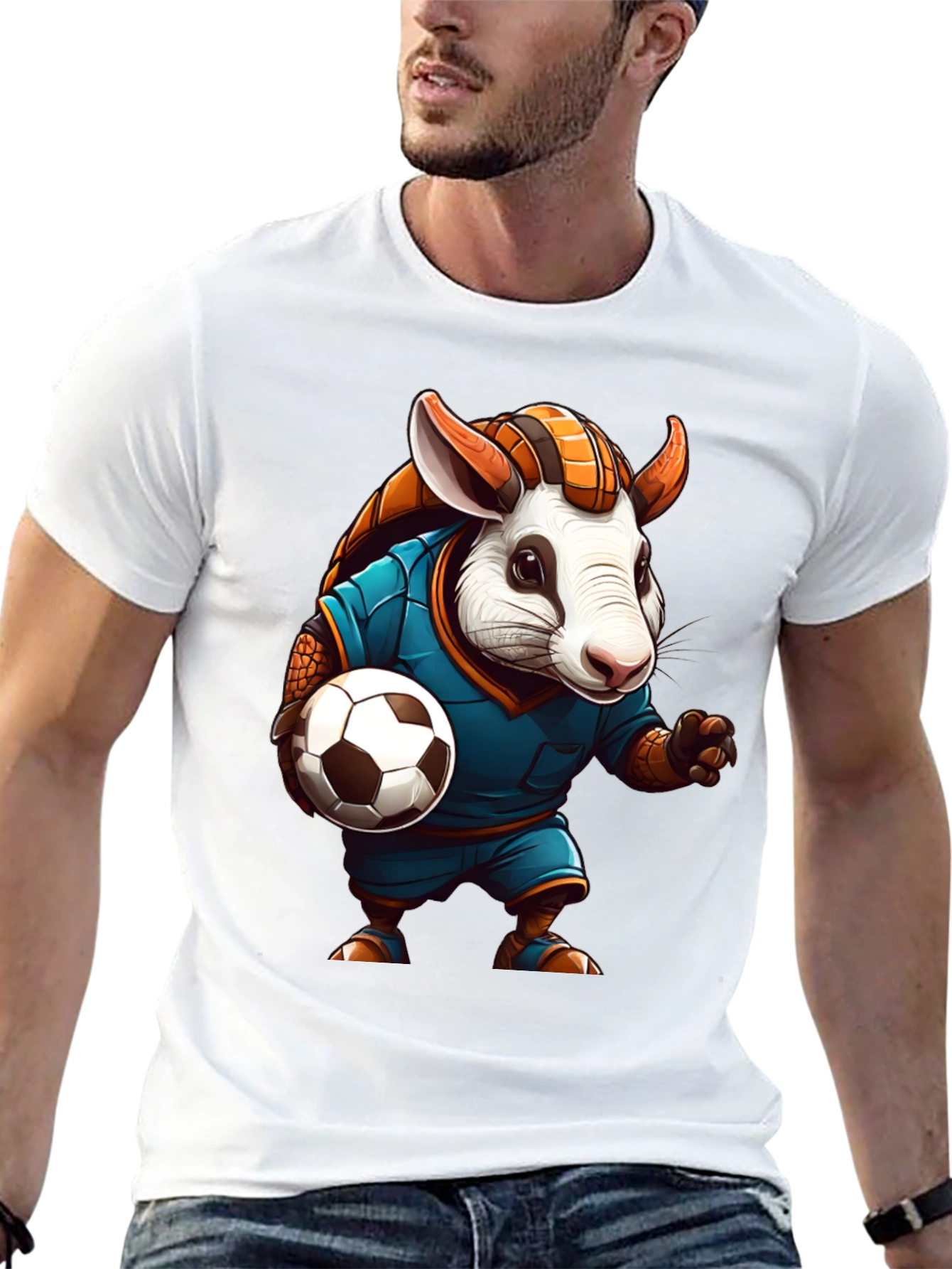 Armadillo Soccer T-Shirt: Playful Animal Design