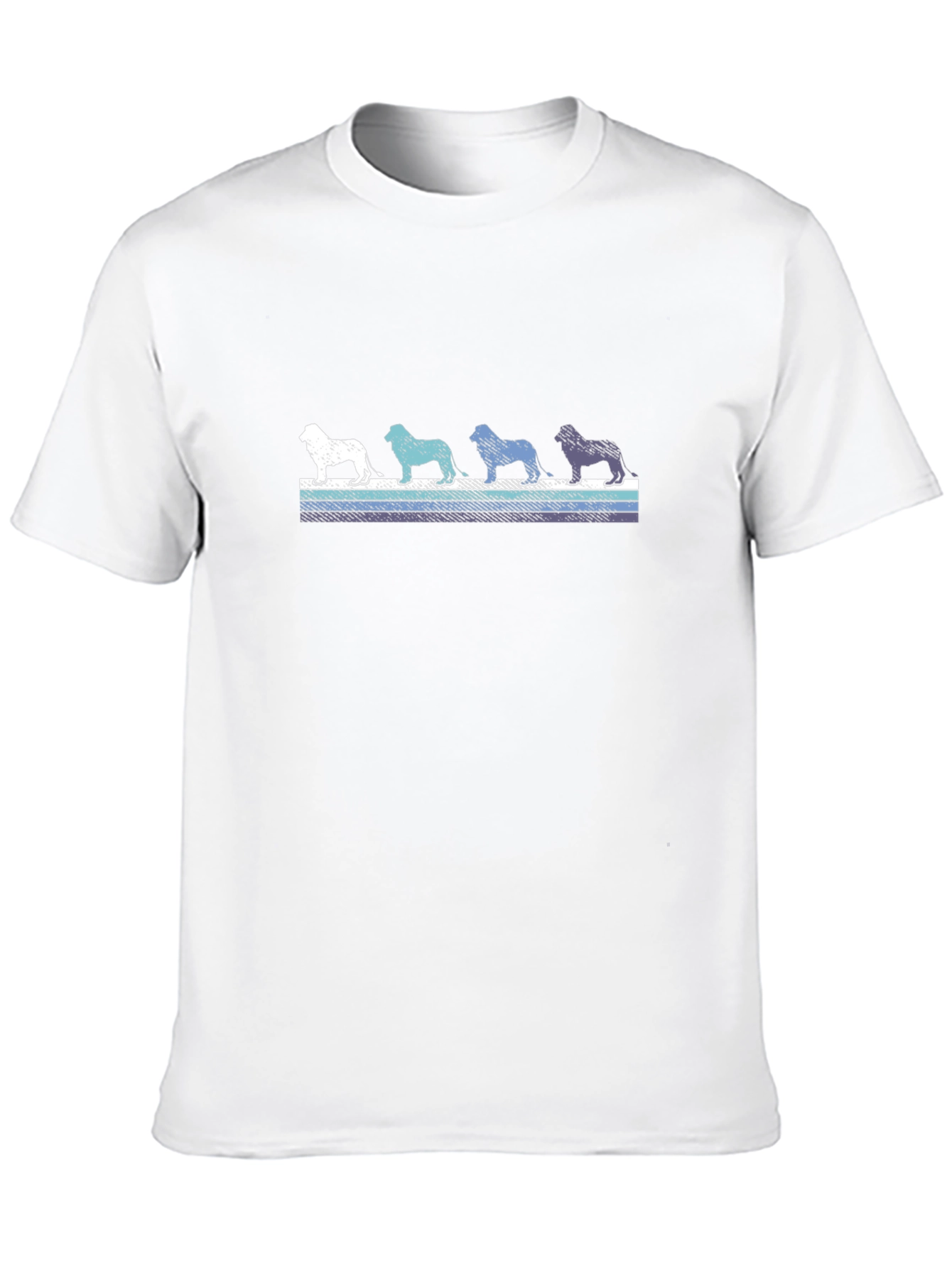 Bulldog Silhouette Retro Striped Black T-Shirt