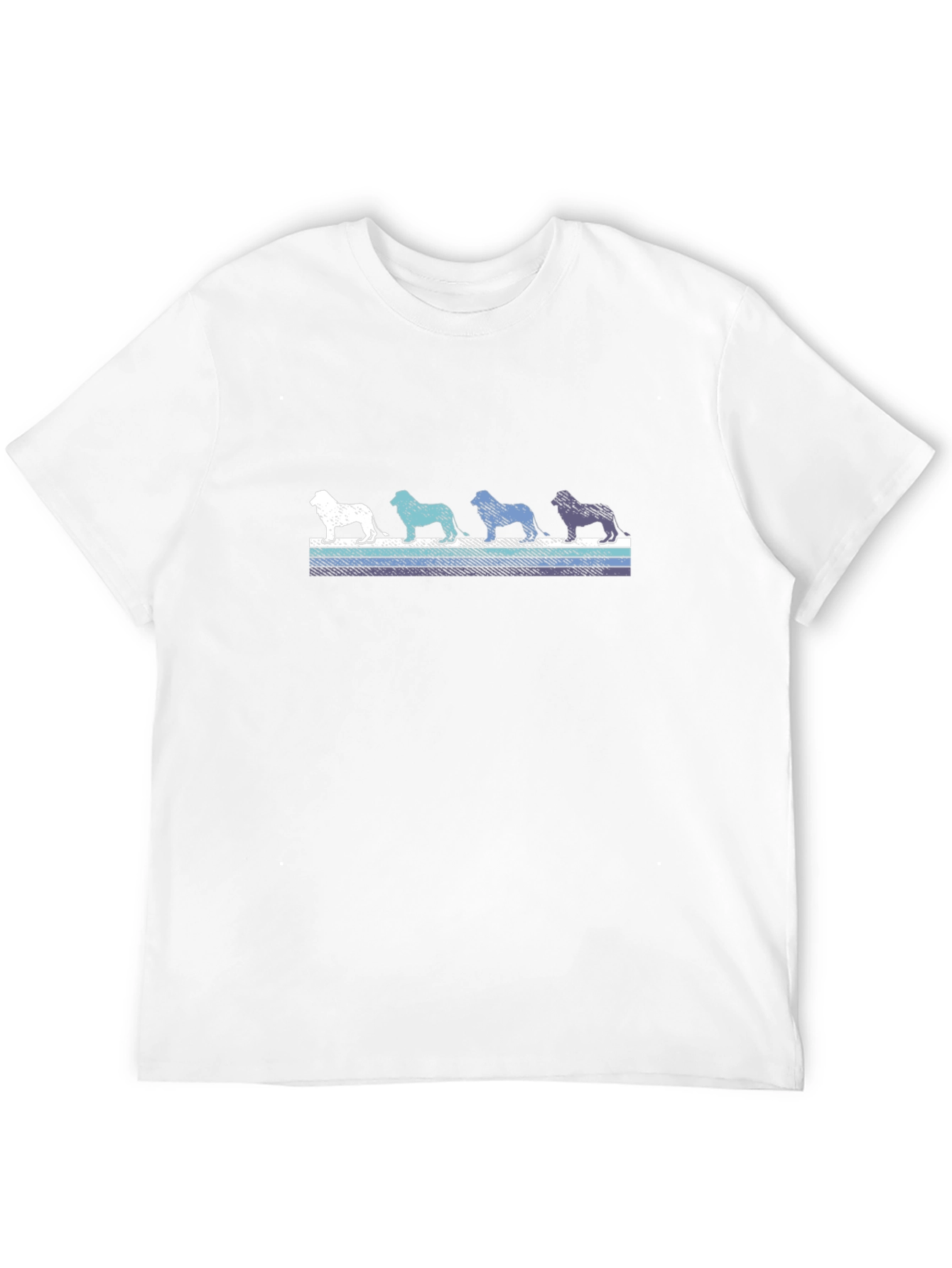 Bulldog Silhouette Retro Striped Black T-Shirt