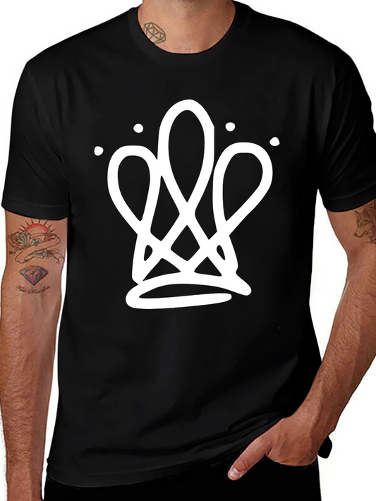 Abstract Crown Black T-Shirt - Modern Streetwear Design