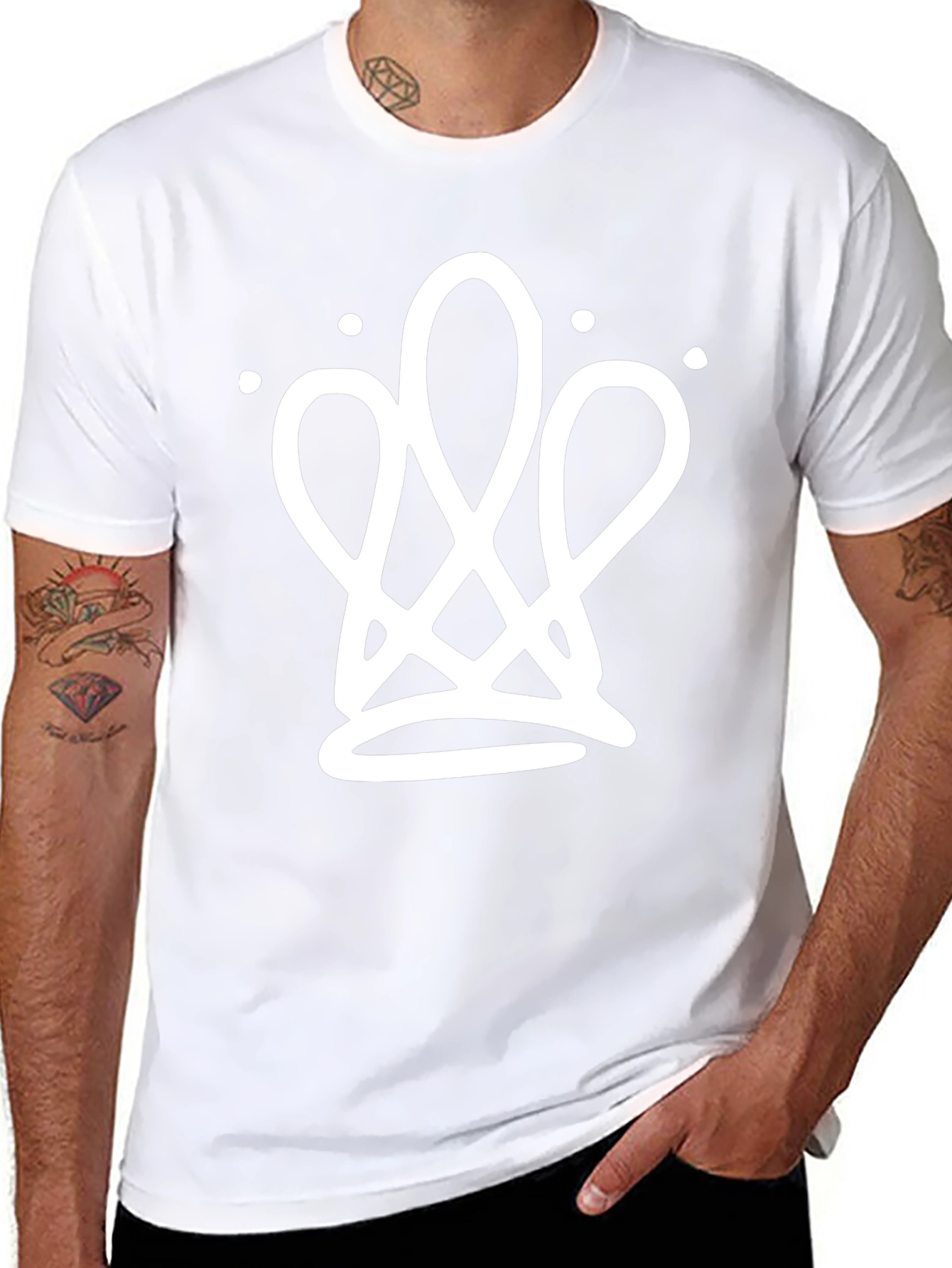 Abstract Crown Black T-Shirt - Modern Streetwear Design