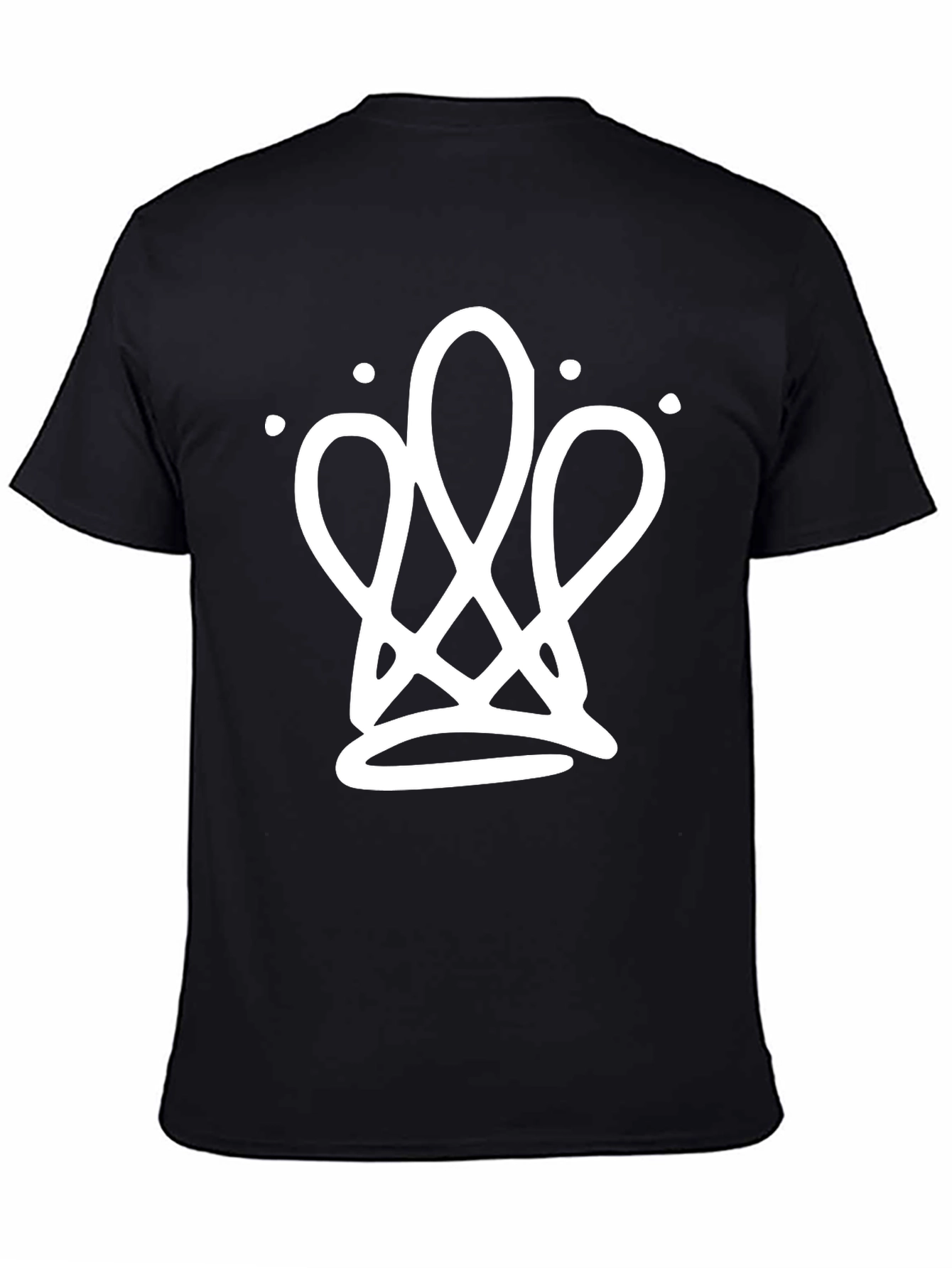 Abstract Crown Black T-Shirt - Modern Streetwear Design