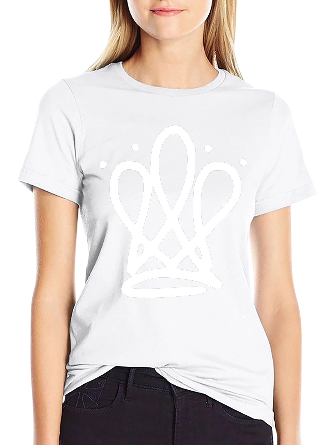 Abstract Crown Black T-Shirt - Modern Streetwear Design