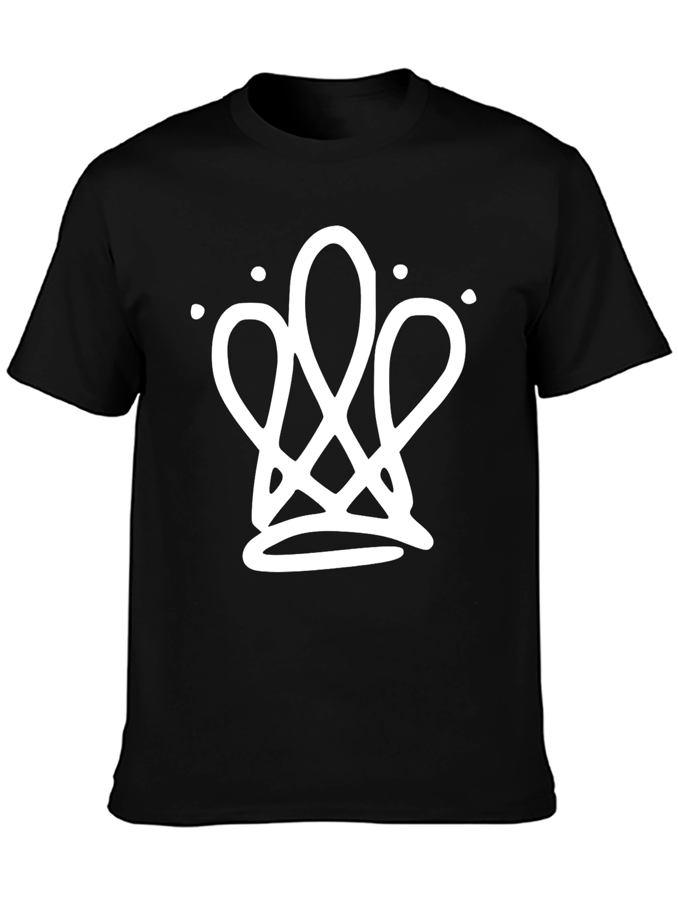 Abstract Crown Black T-Shirt - Modern Streetwear Design