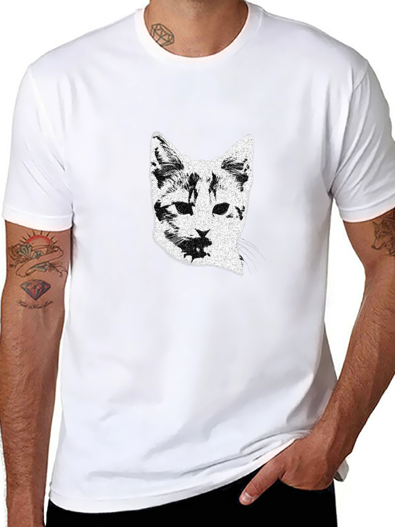 Black Cat Portrait Graphic Tee