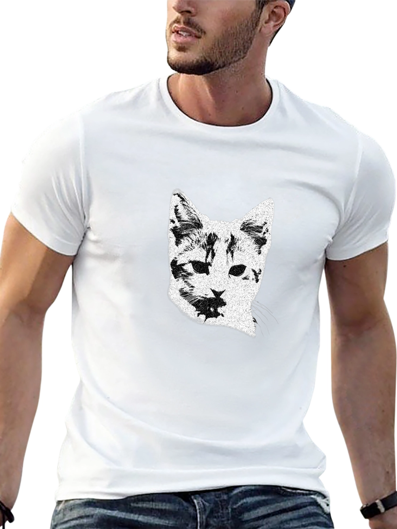 Black Cat Portrait Graphic Tee