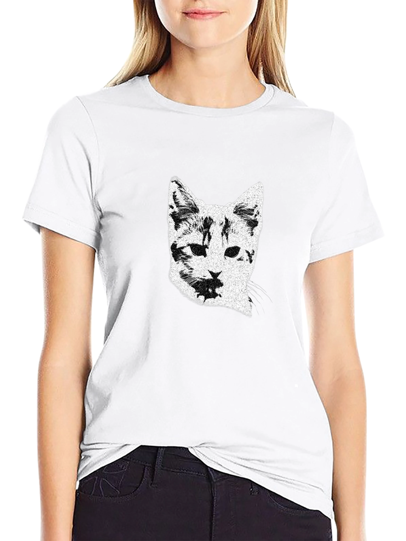 Black Cat Portrait Graphic Tee