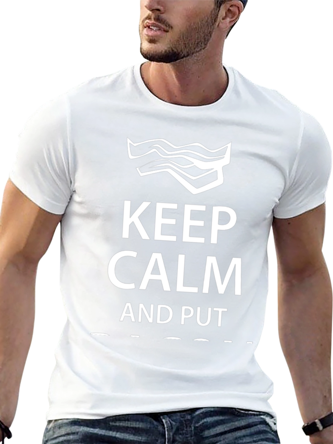 Keep Calm Bacon T-Shirt - Funny Foodie Tee