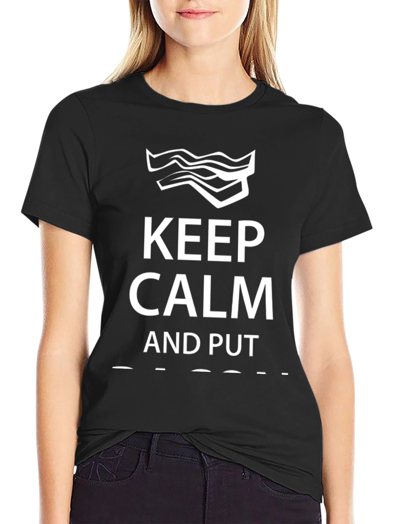 Keep Calm Bacon T-Shirt - Funny Foodie Tee