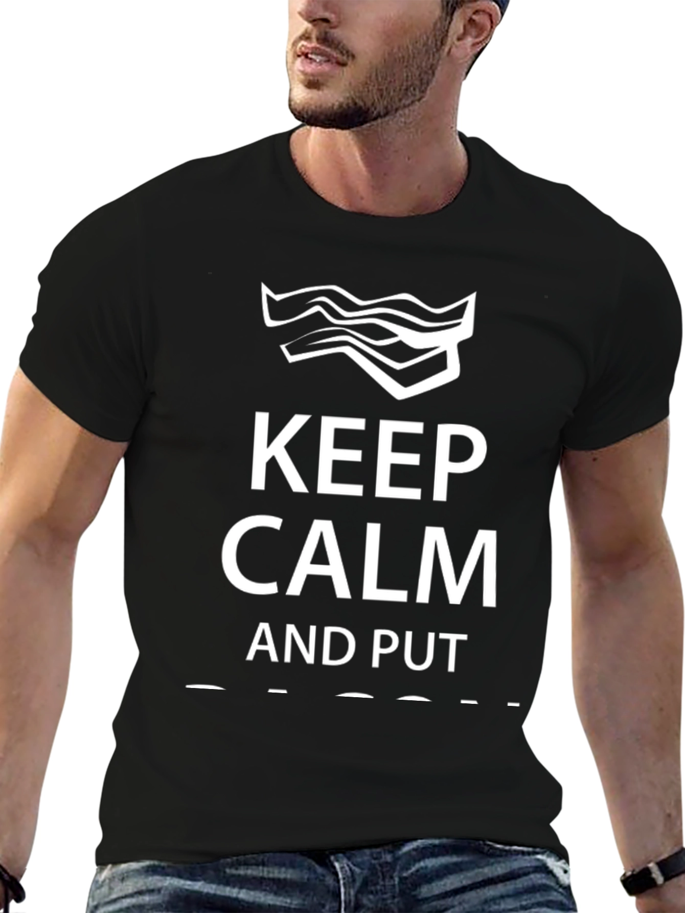 Keep Calm Bacon T-Shirt - Funny Foodie Tee