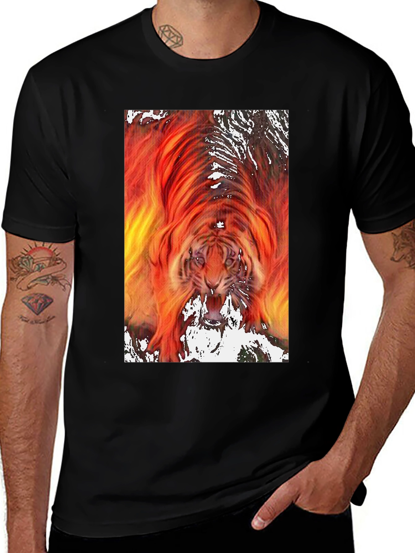 Fiery Tiger Graphic Tee - Bold & Unique
