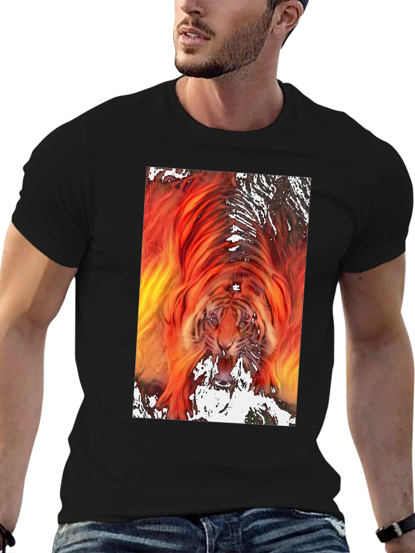 Fiery Tiger Graphic Tee - Bold & Unique
