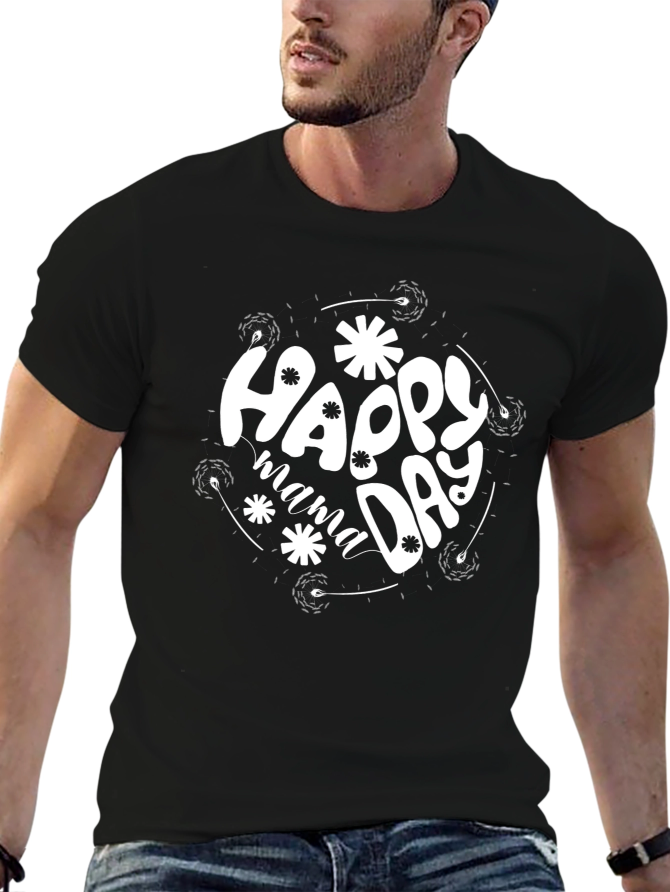 Happy Mama Day Black T-Shirt