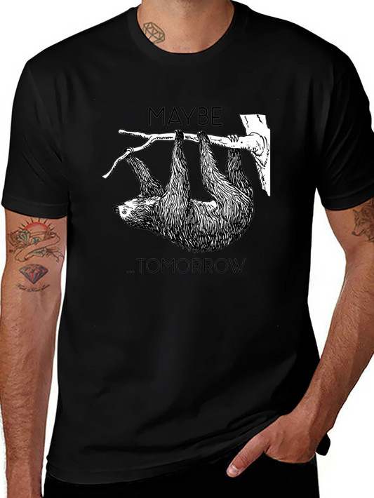 Maybe Tomorrow Sloth Graphic Tee - Relaxed Fit