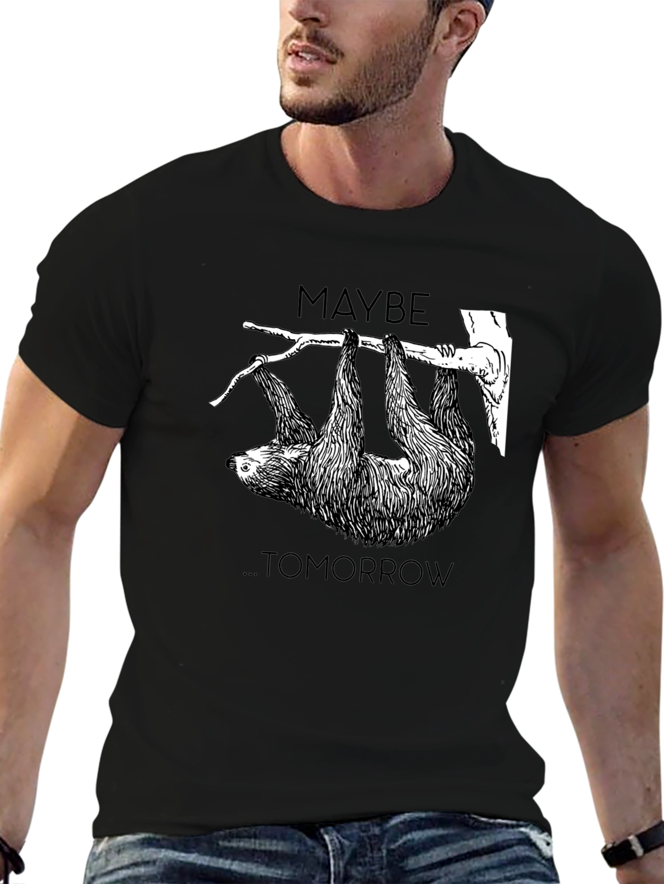Maybe Tomorrow Sloth Graphic Tee - Relaxed Fit