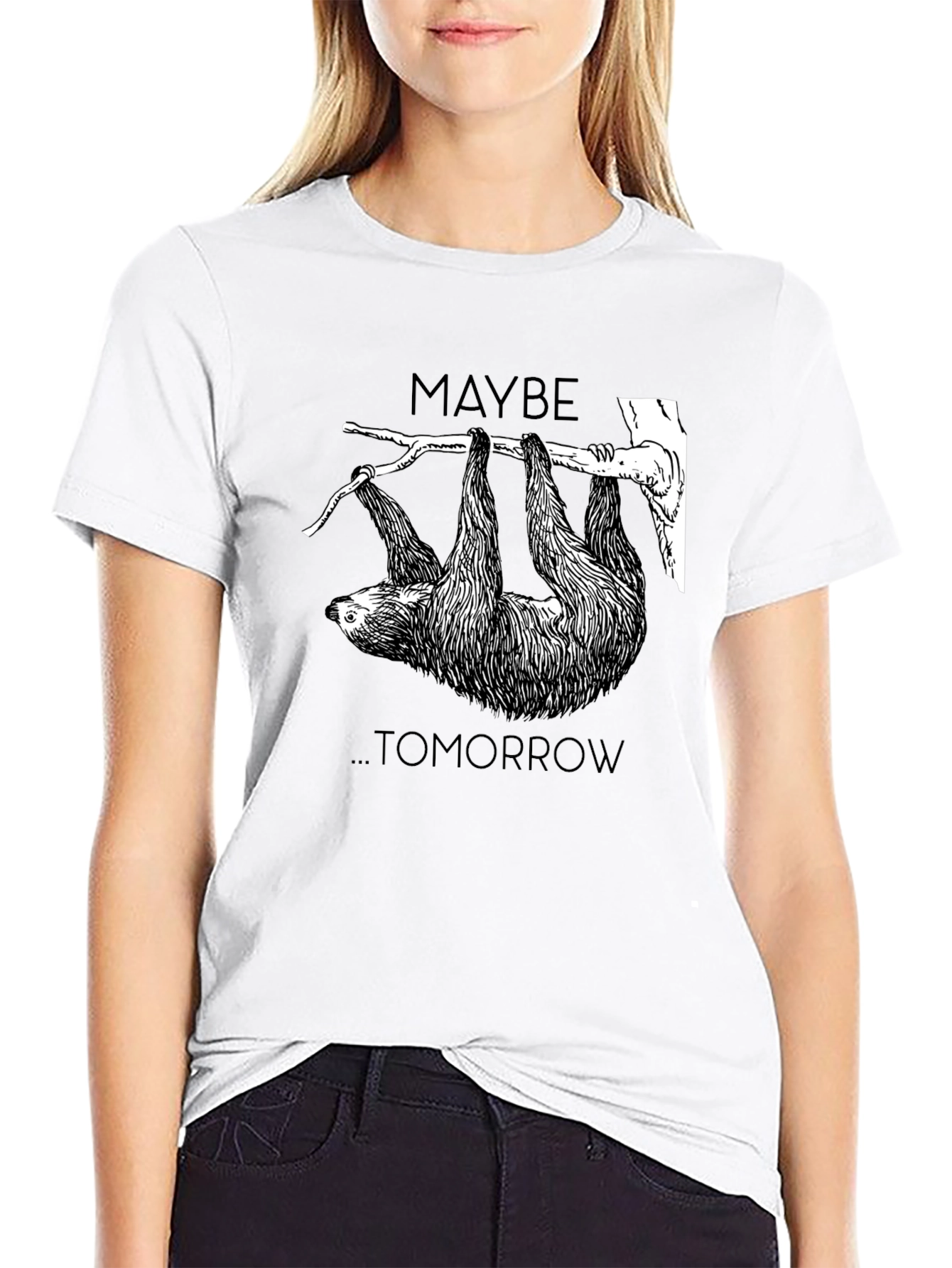 Maybe Tomorrow Sloth Graphic Tee - Relaxed Fit