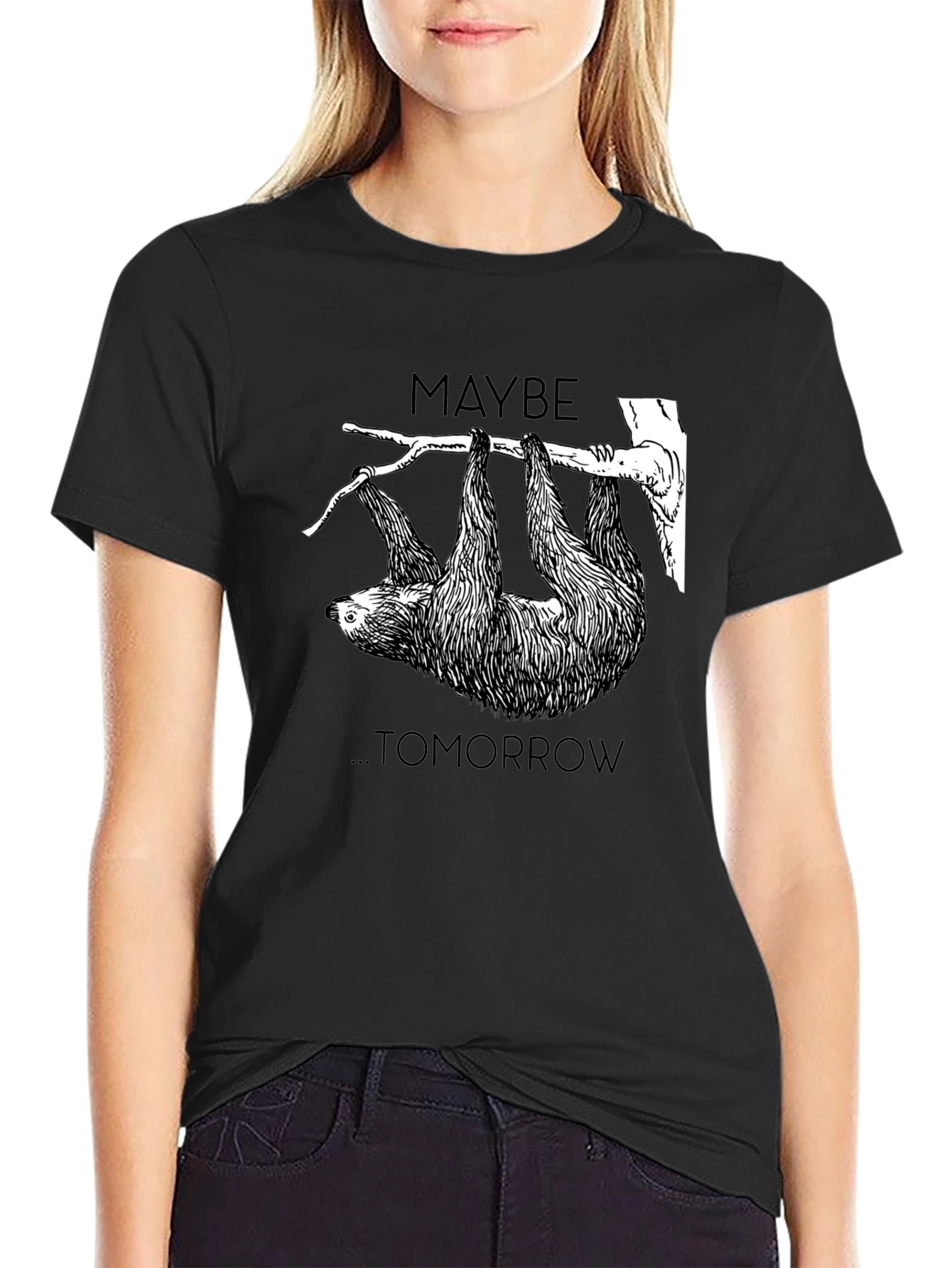 Maybe Tomorrow Sloth Graphic Tee - Relaxed Fit