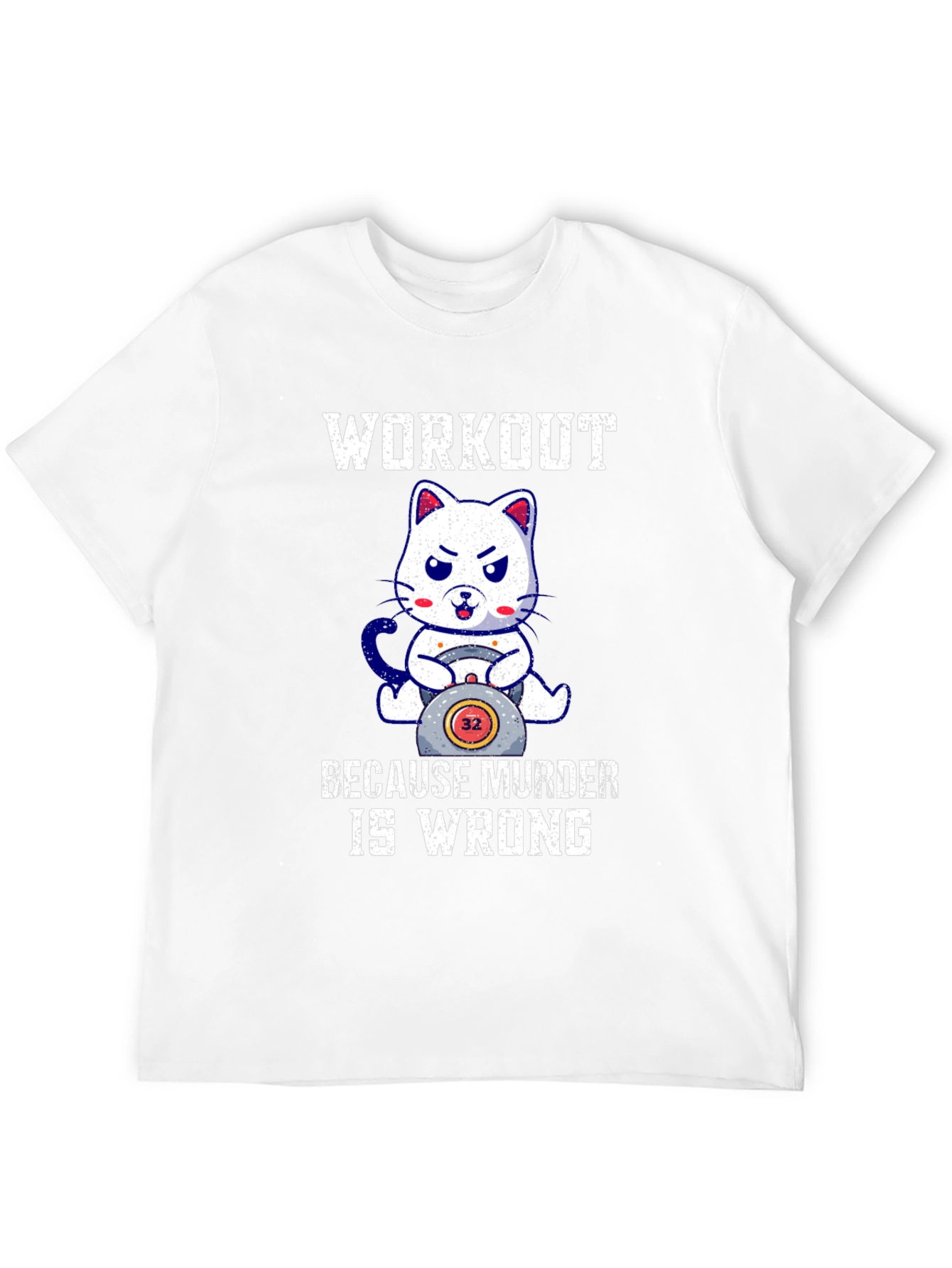 Workout Because Murder Is Wrong Cat T-Shirt