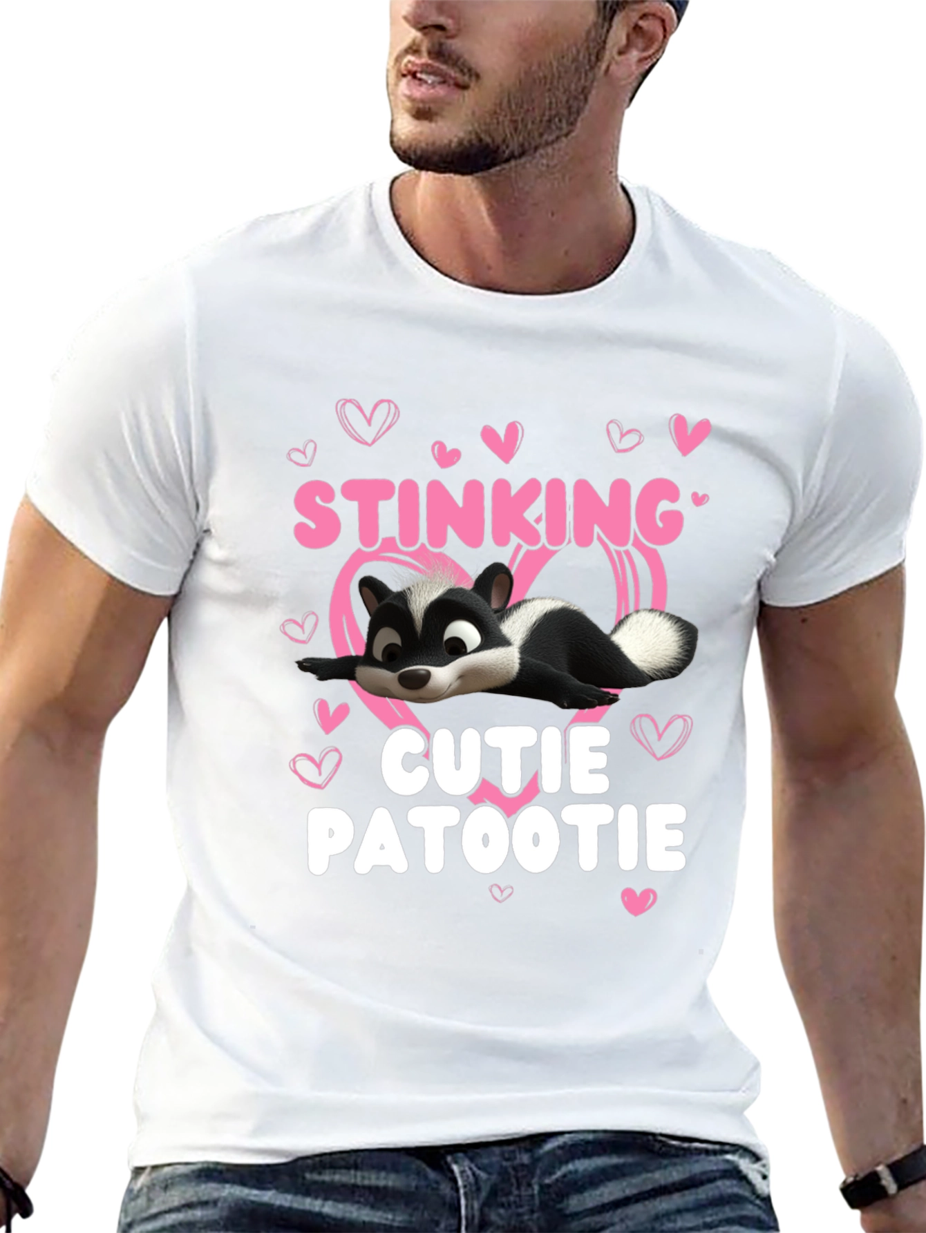 Stinking Cutie Patootie Skunk Graphic T-Shirt