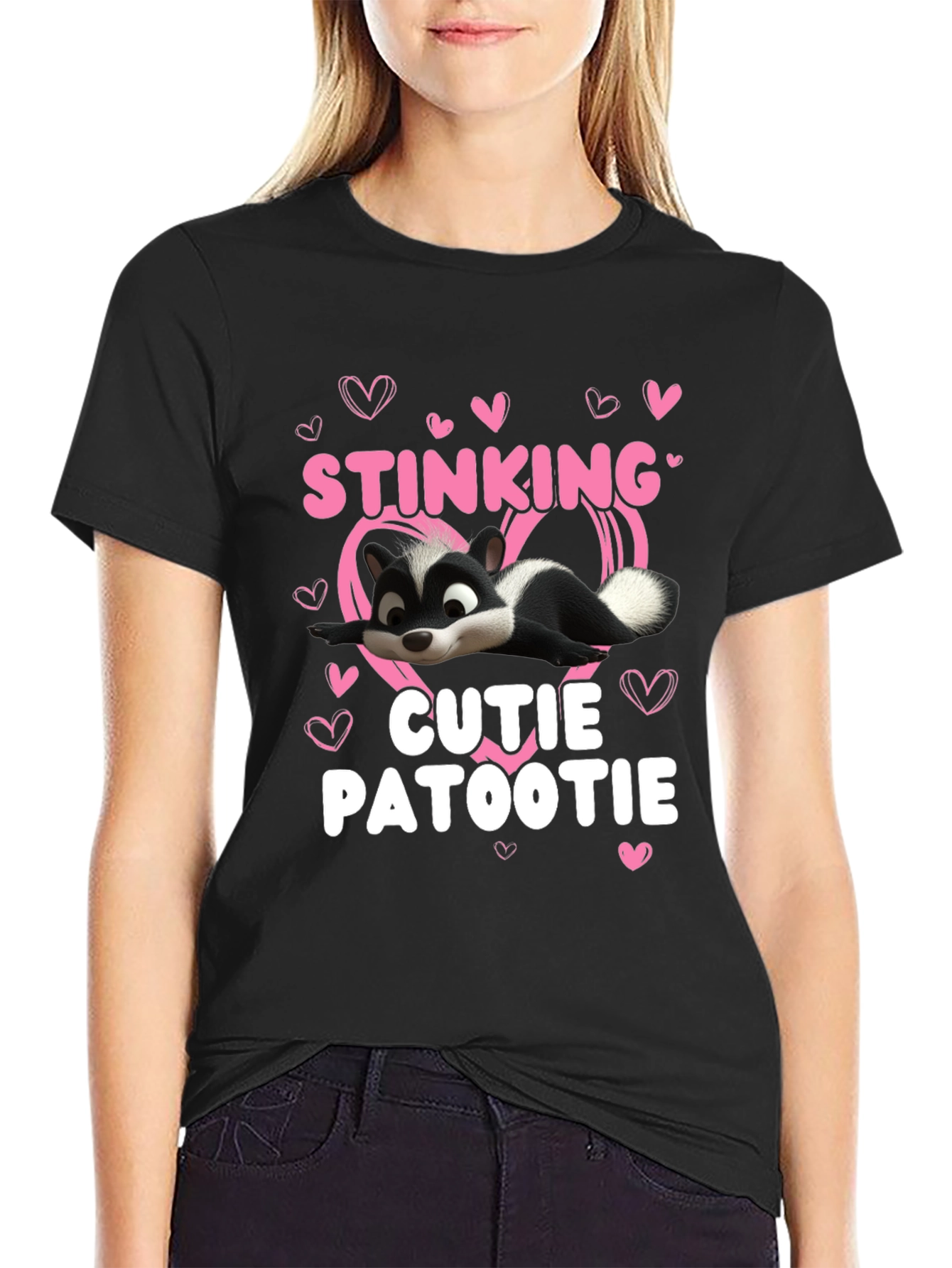 Stinking Cutie Patootie Skunk Graphic T-Shirt