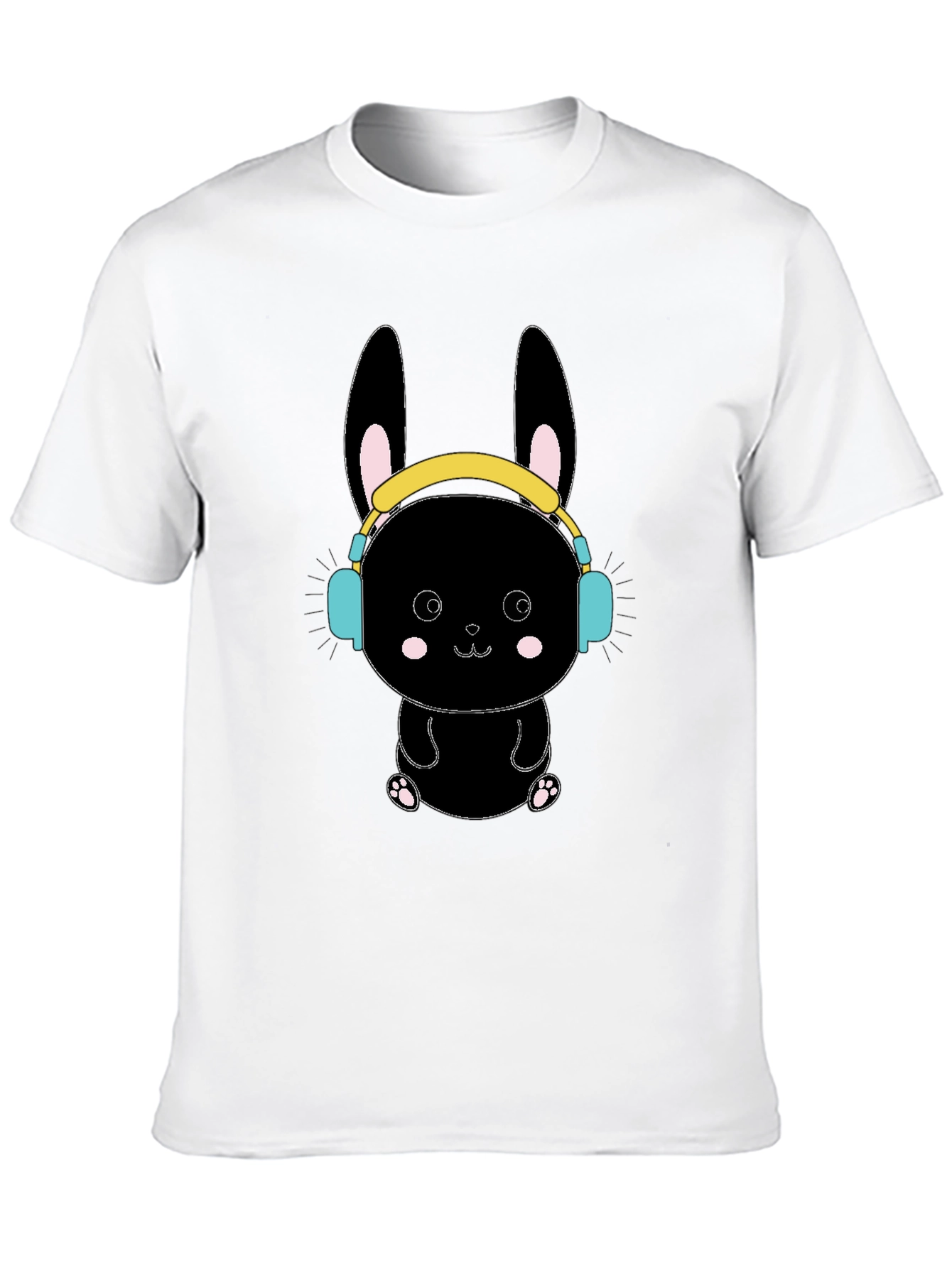 Black Bunny T-Shirt with Headphones
