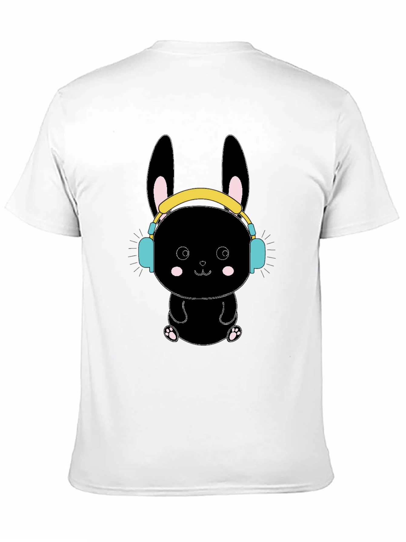 Black Bunny T-Shirt with Headphones