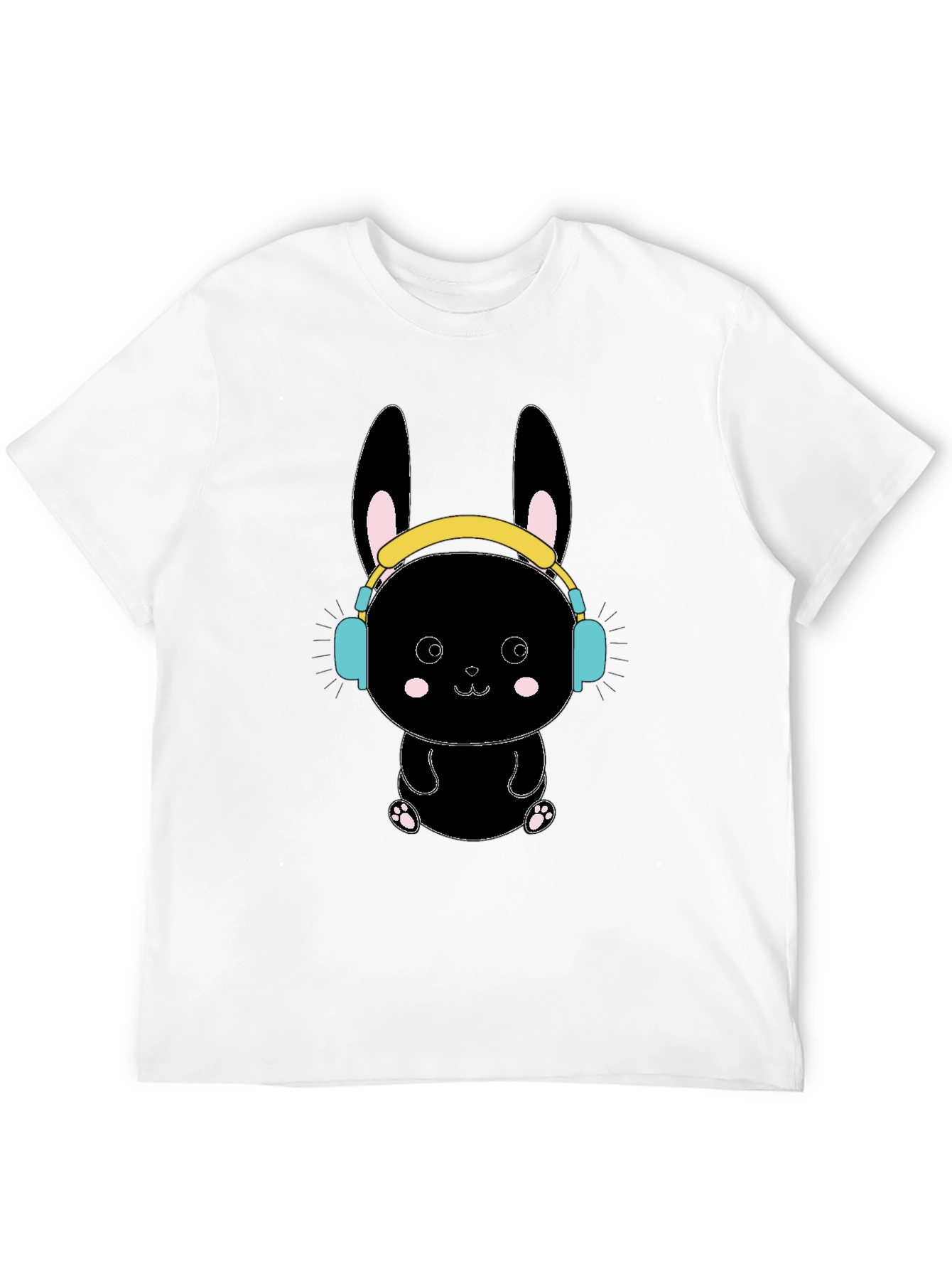 Black Bunny T-Shirt with Headphones