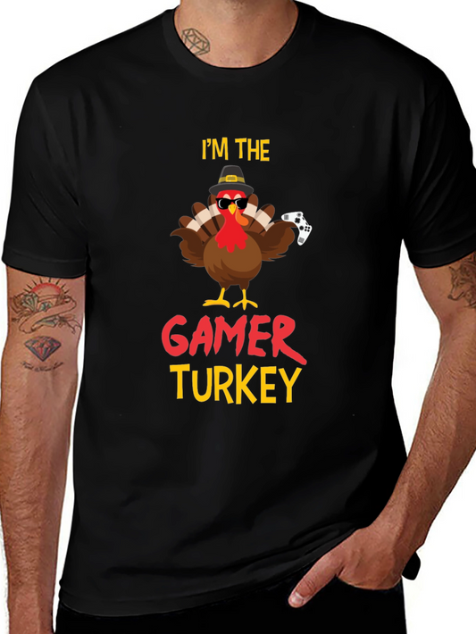 Gamer Turkey Graphic T-Shirt - Thanksgiving Fun!