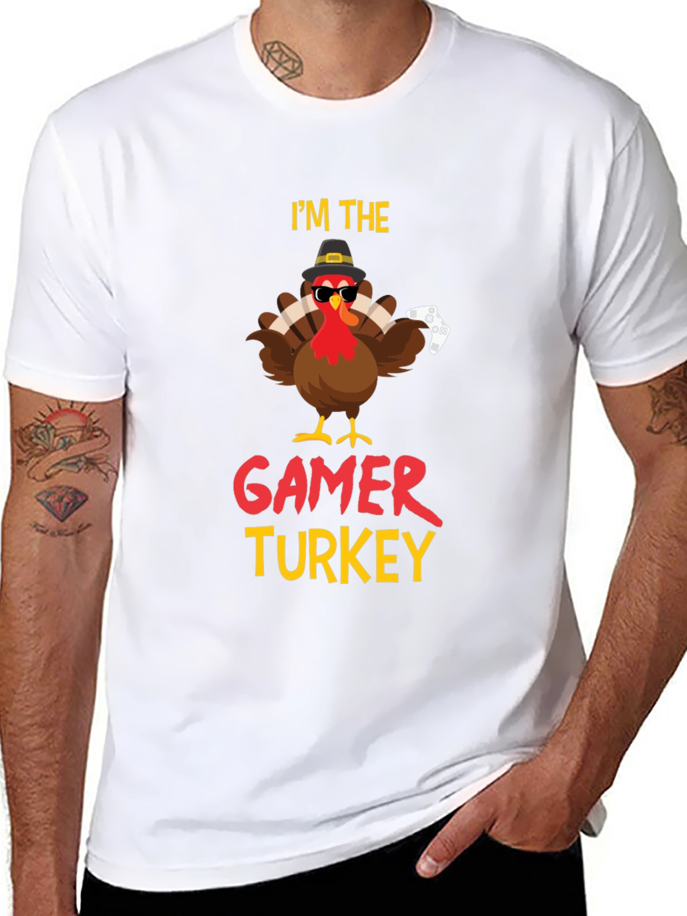 Gamer Turkey Graphic T-Shirt - Thanksgiving Fun!