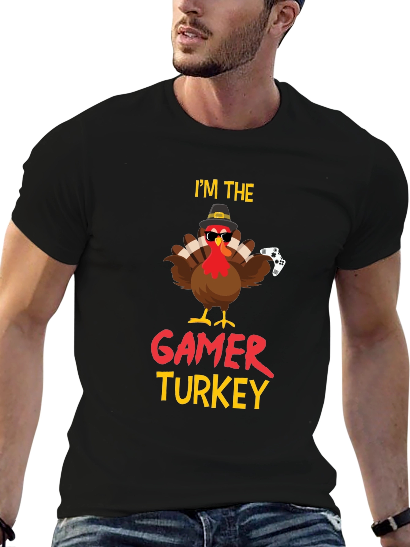 Gamer Turkey Graphic T-Shirt - Thanksgiving Fun!