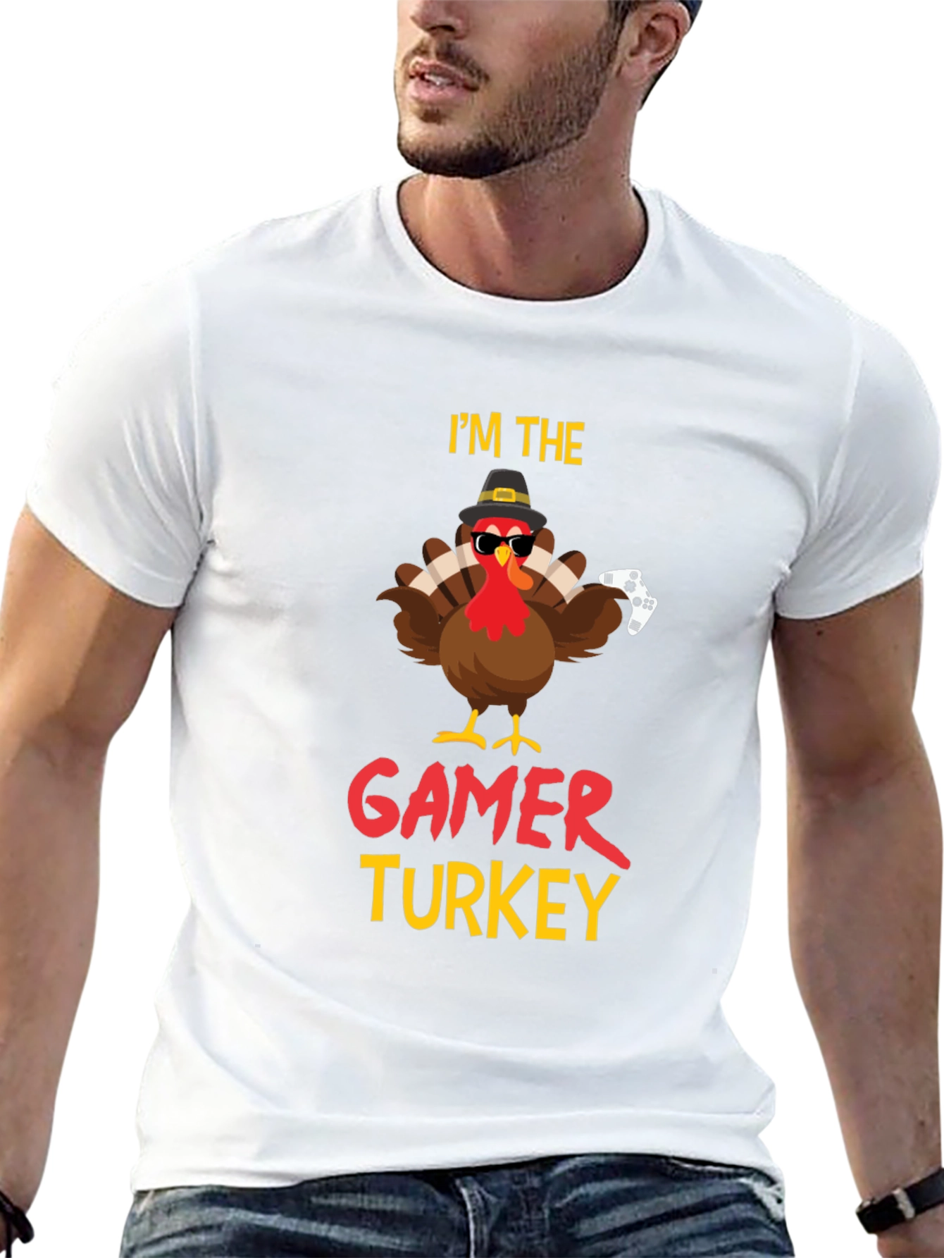 Gamer Turkey Graphic T-Shirt - Thanksgiving Fun!