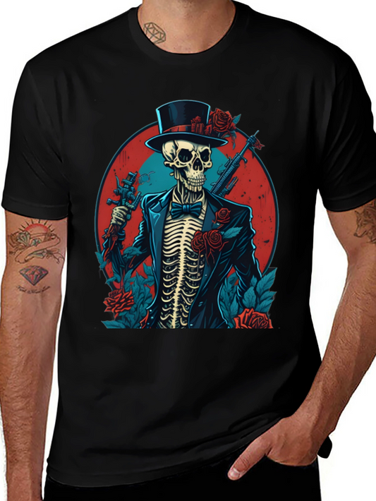 Skeleton Gangster Graphic Tee