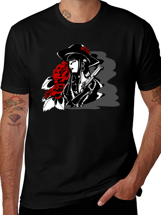 Rose Noir T-Shirt - Gangster Girl Graphic Tee