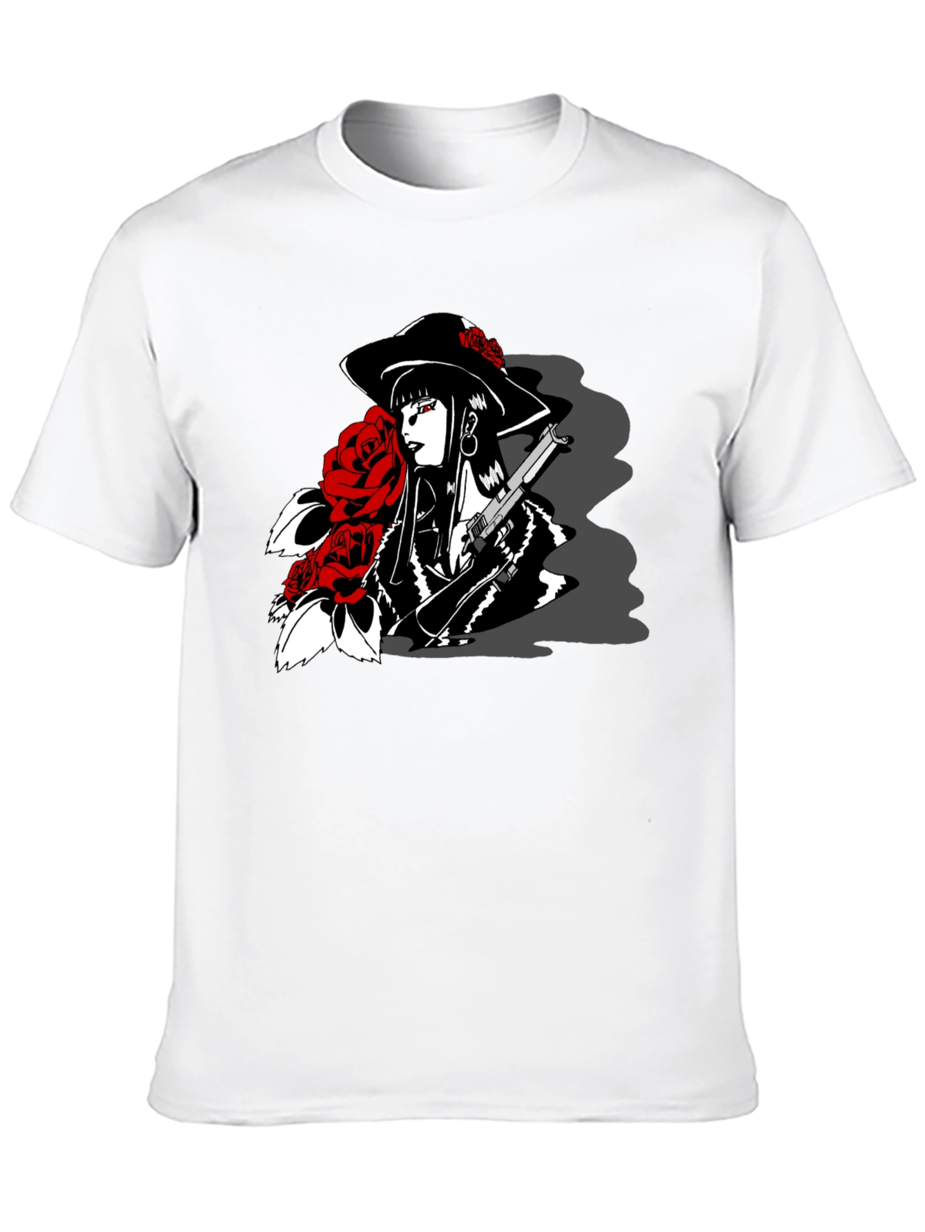 Rose Noir T-Shirt - Gangster Girl Graphic Tee