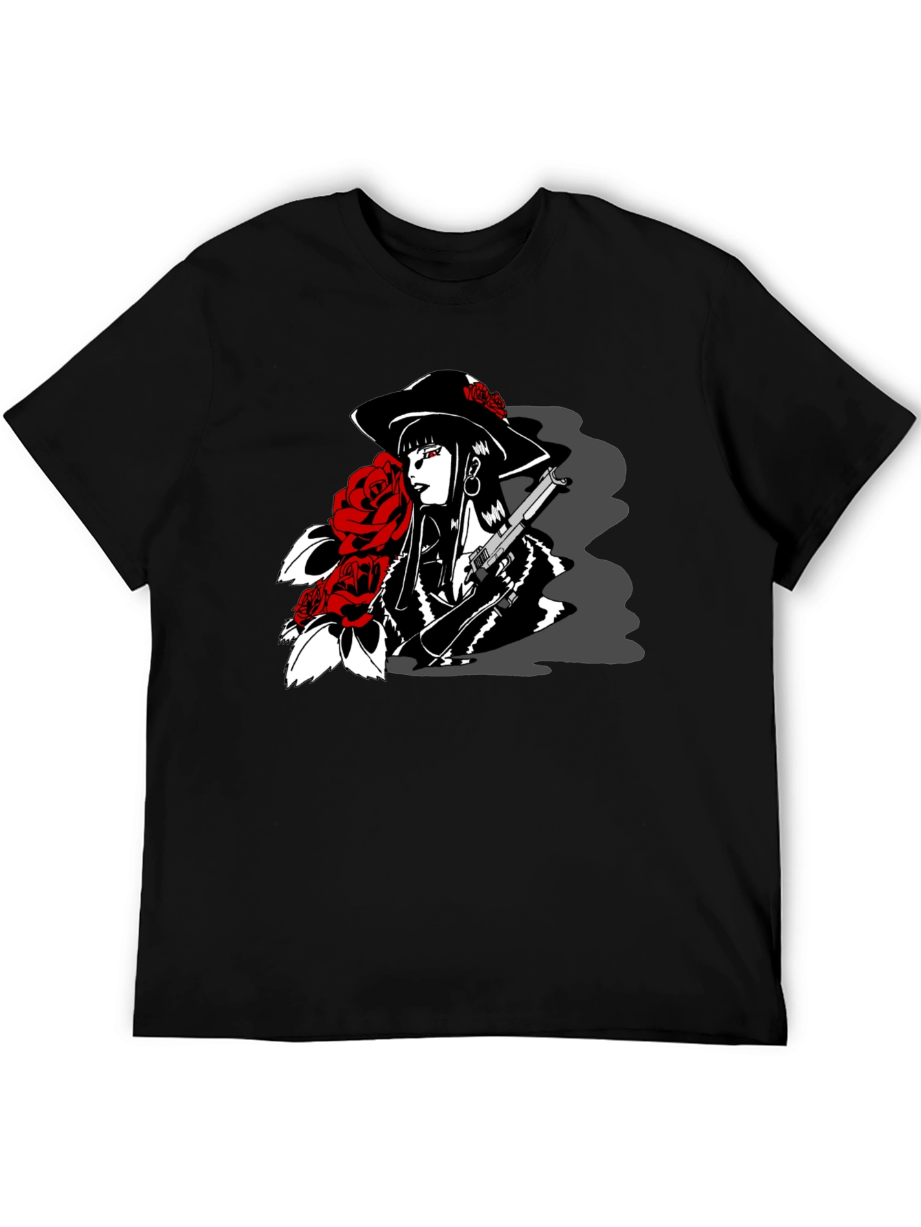Rose Noir T-Shirt - Gangster Girl Graphic Tee