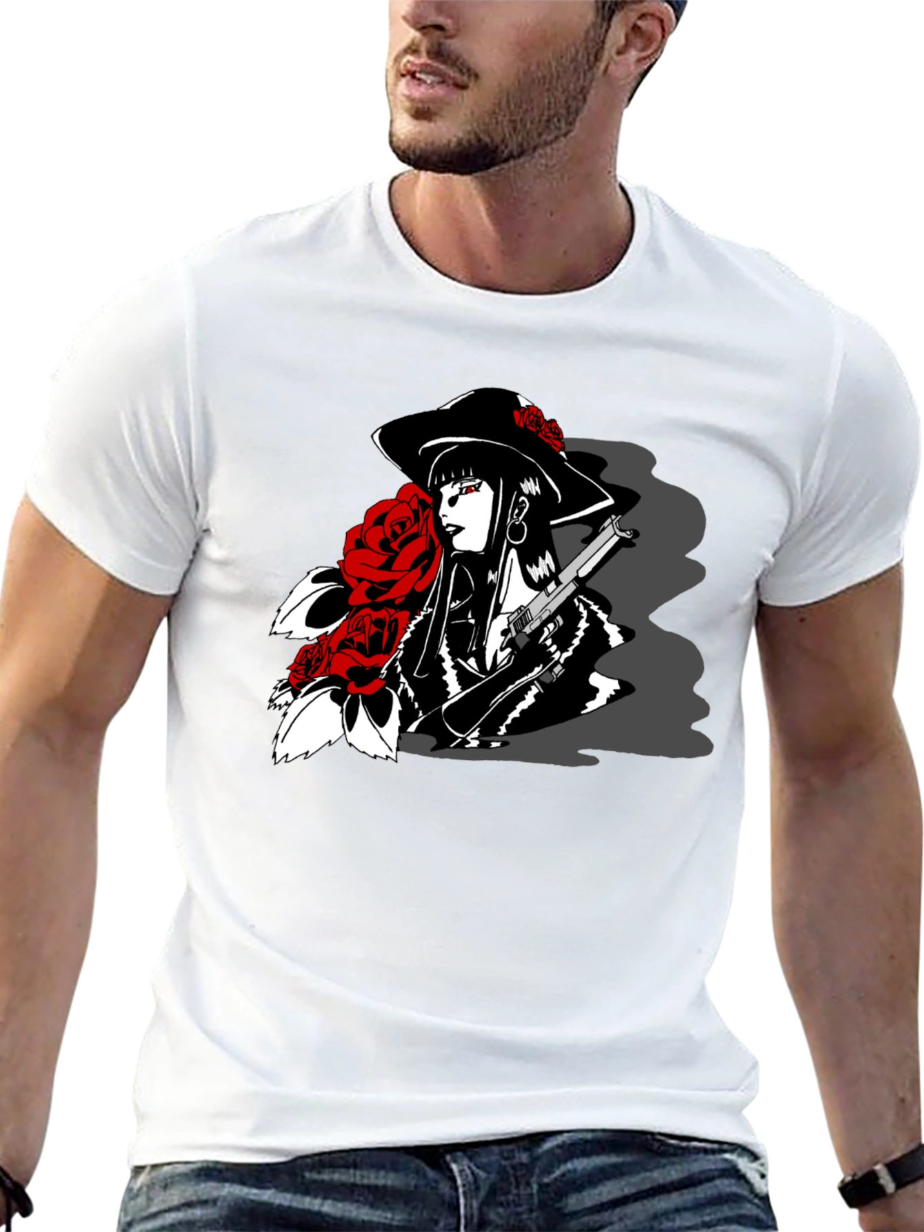 Rose Noir T-Shirt - Gangster Girl Graphic Tee