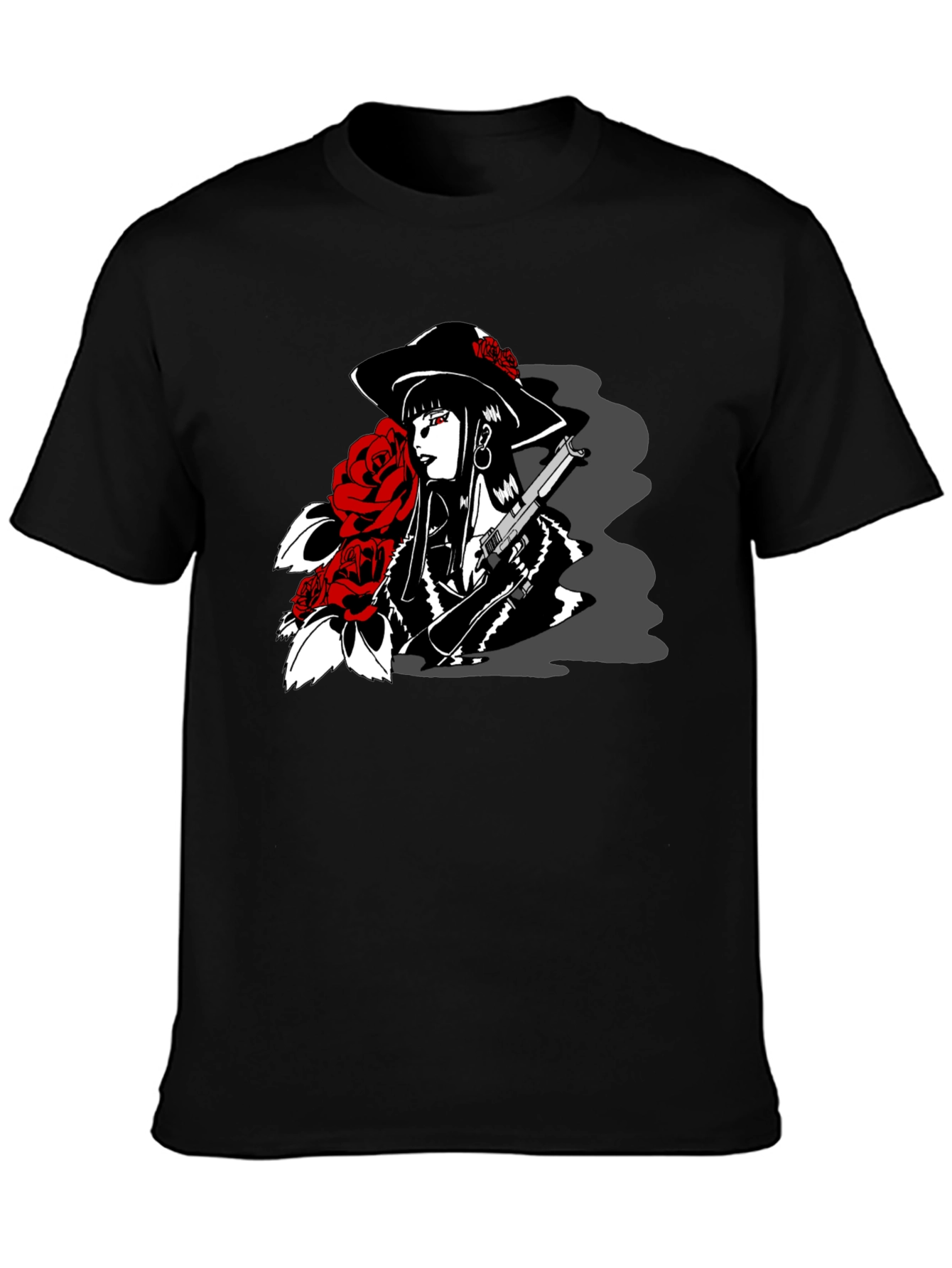 Rose Noir T-Shirt - Gangster Girl Graphic Tee