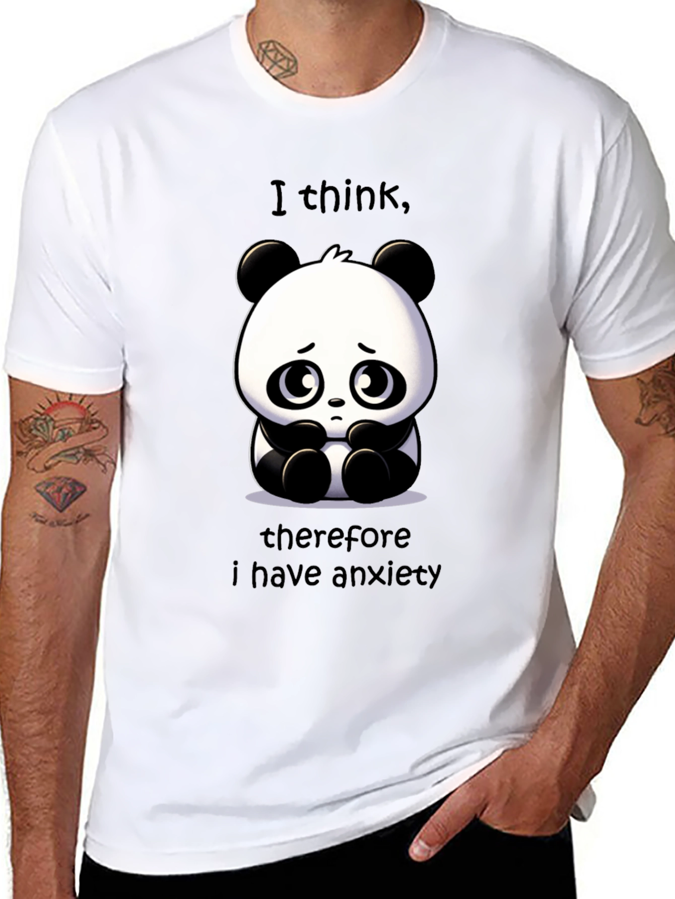 Anxiety Panda Graphic T-Shirt - Funny & Relatable!