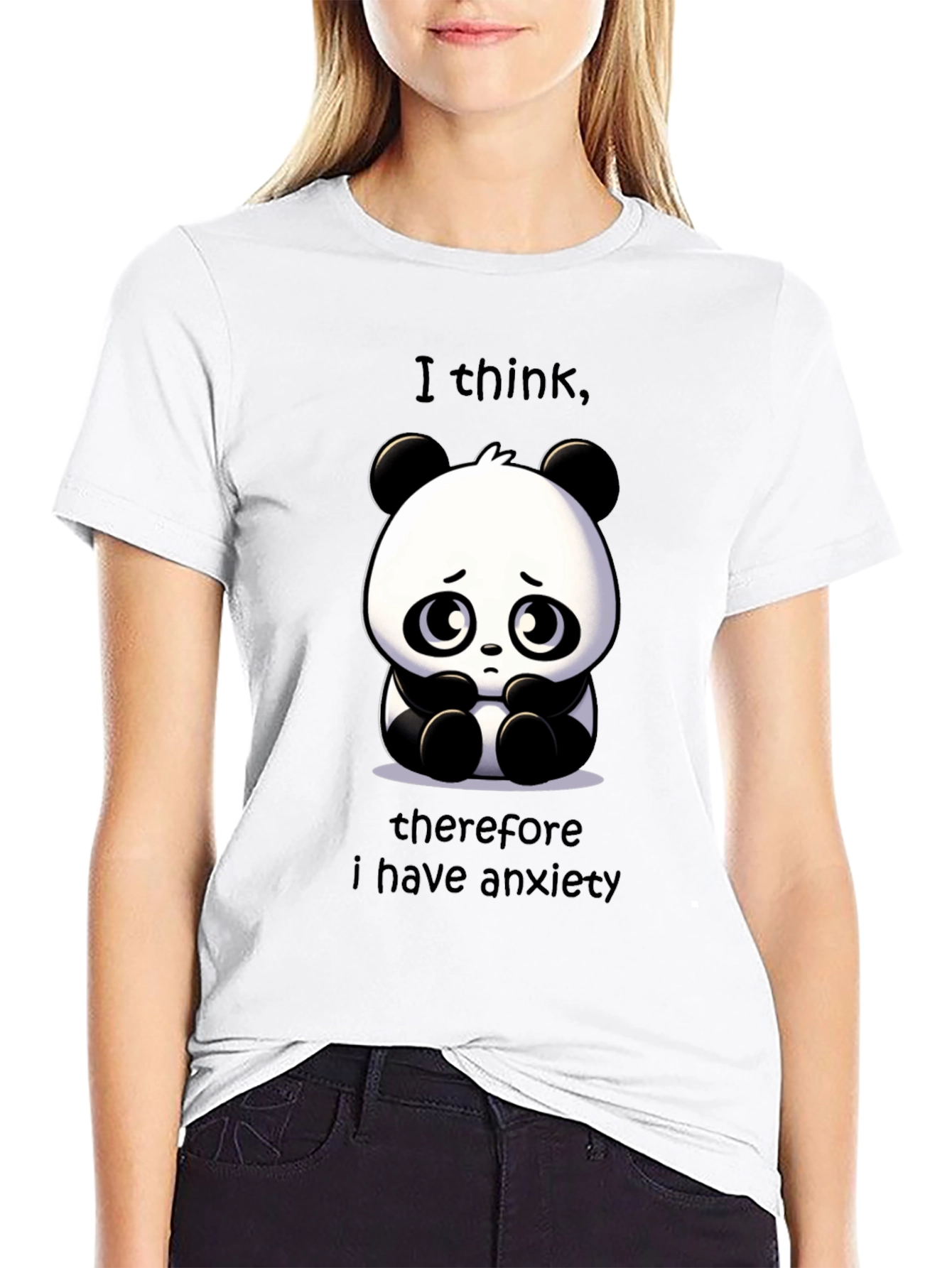 Anxiety Panda Graphic T-Shirt - Funny & Relatable!