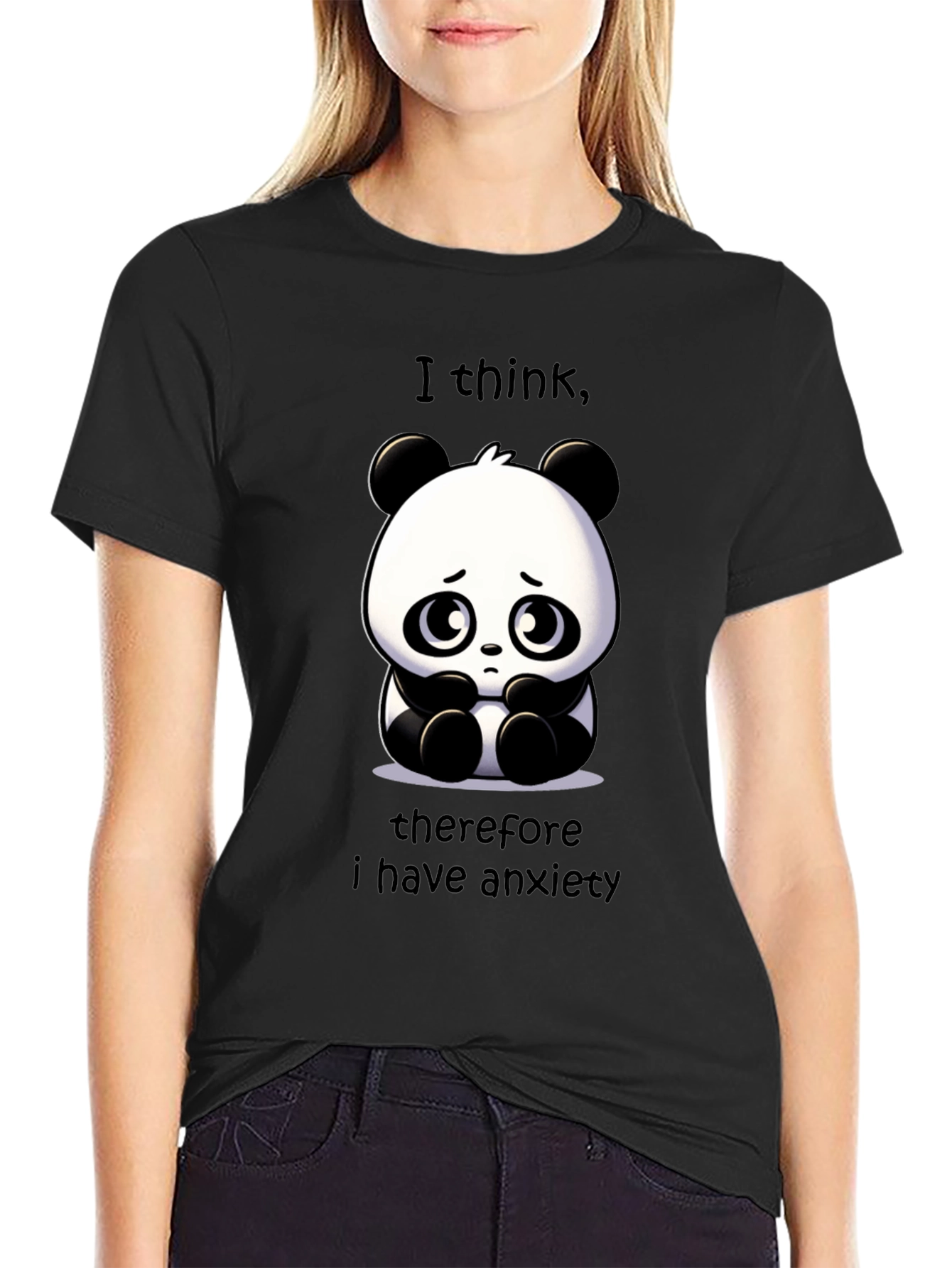 Anxiety Panda Graphic T-Shirt - Funny & Relatable!