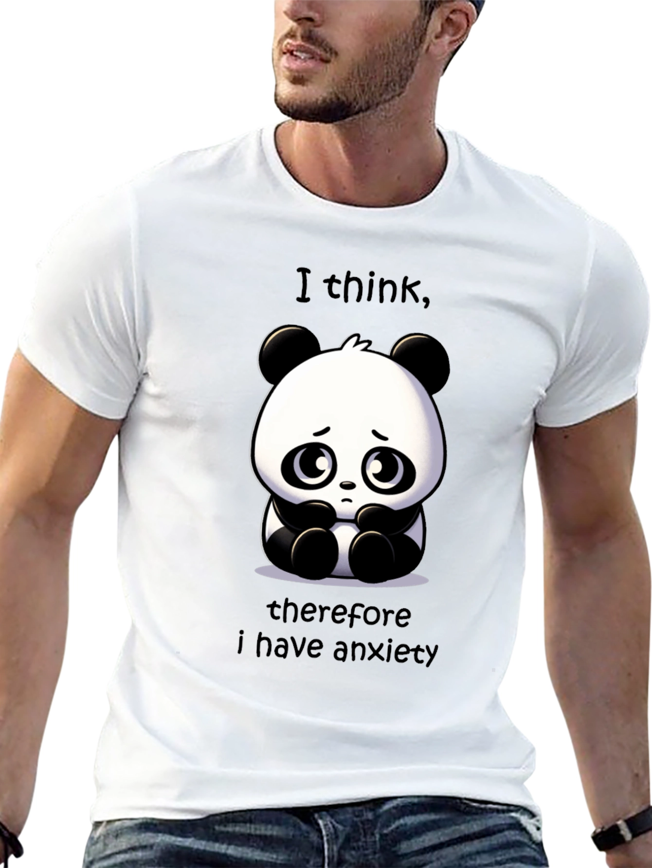 Anxiety Panda Graphic T-Shirt - Funny & Relatable!