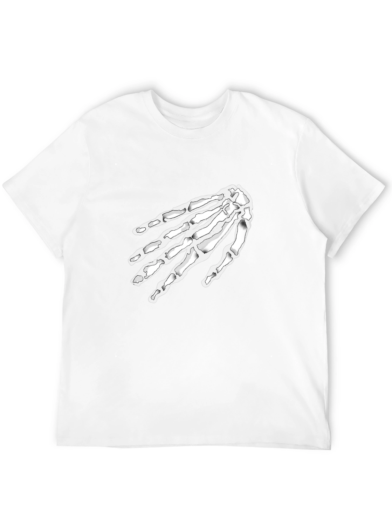 Skeleton Hand Print Black T-Shirt