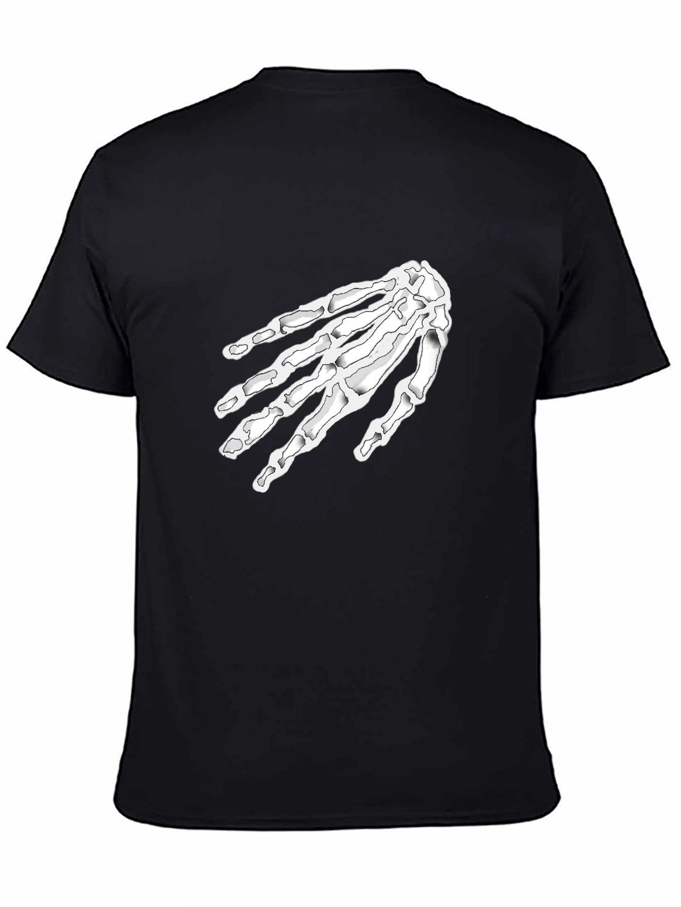 Skeleton Hand Print Black T-Shirt