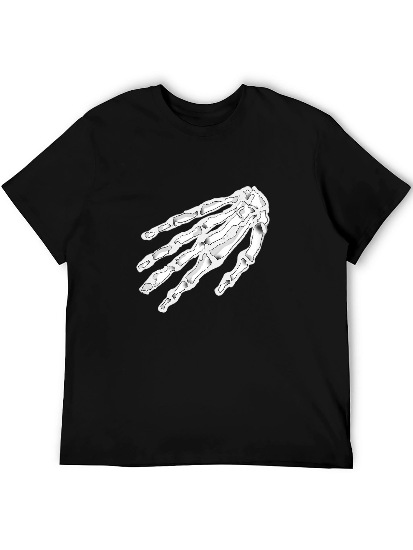 Skeleton Hand Print Black T-Shirt
