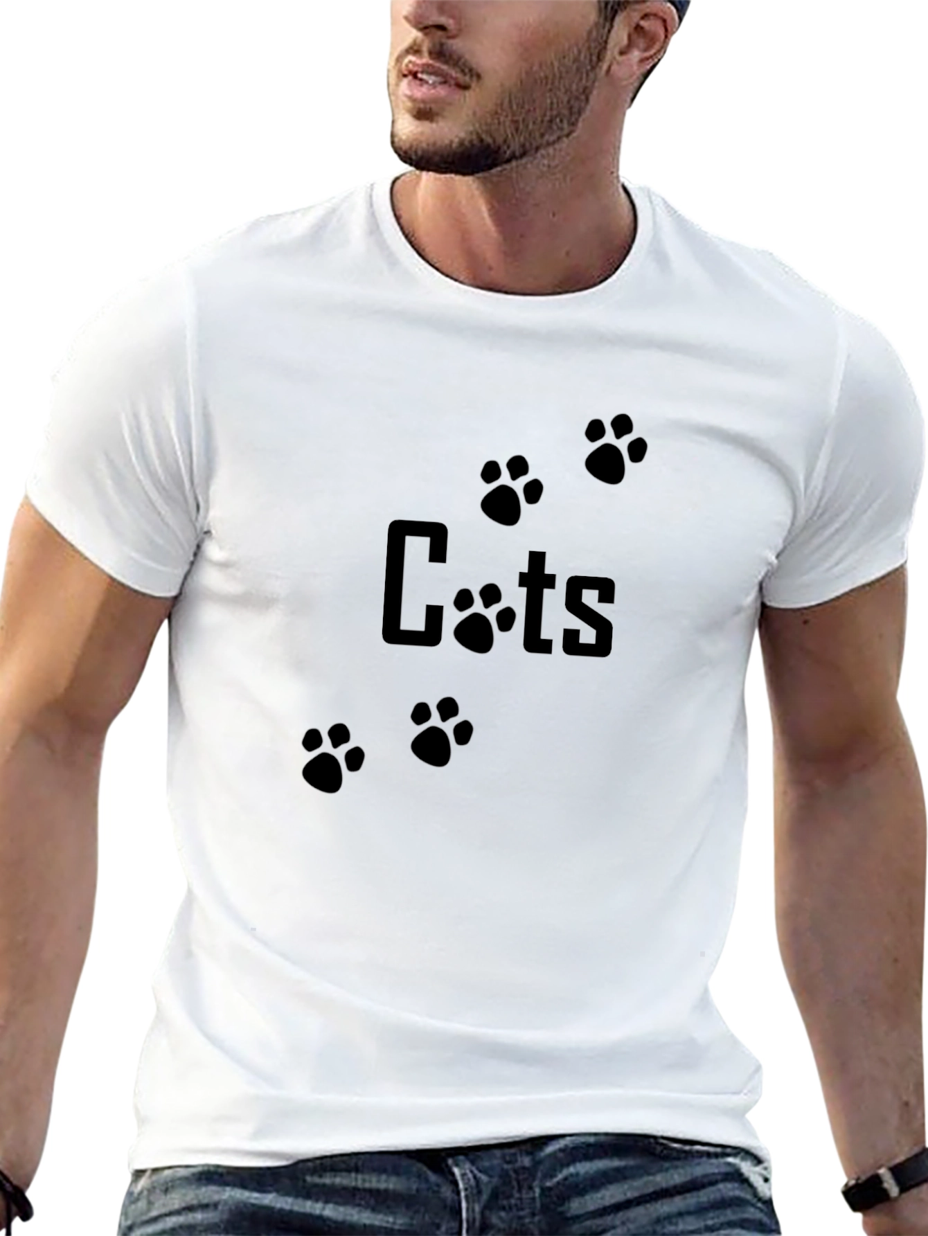 Cool Cats Paw Print Black T-Shirt