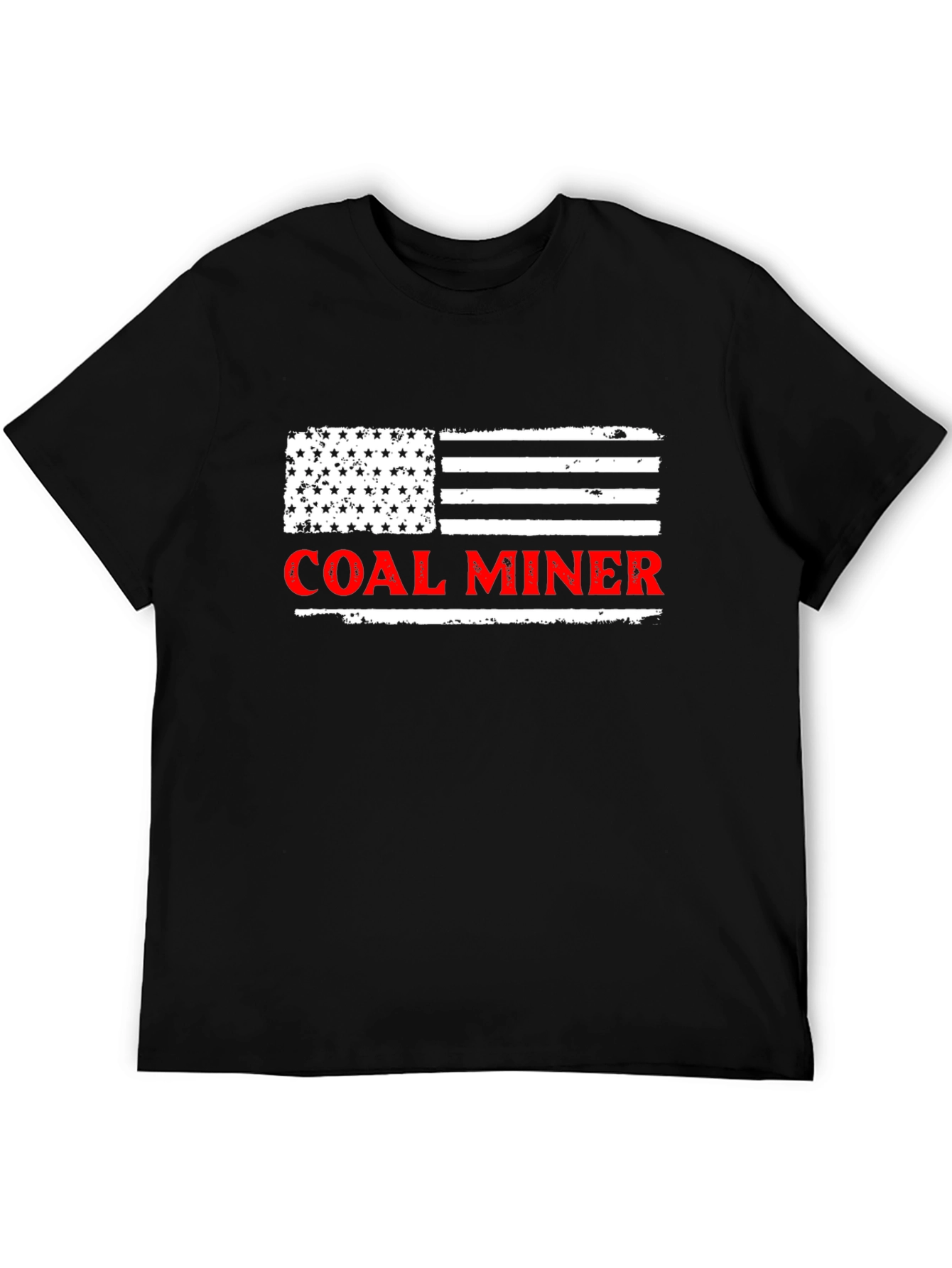 Coal Miner American Flag Graphic T-Shirt