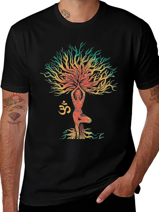 Yoga Tree Om Symbol Graphic T-Shirt